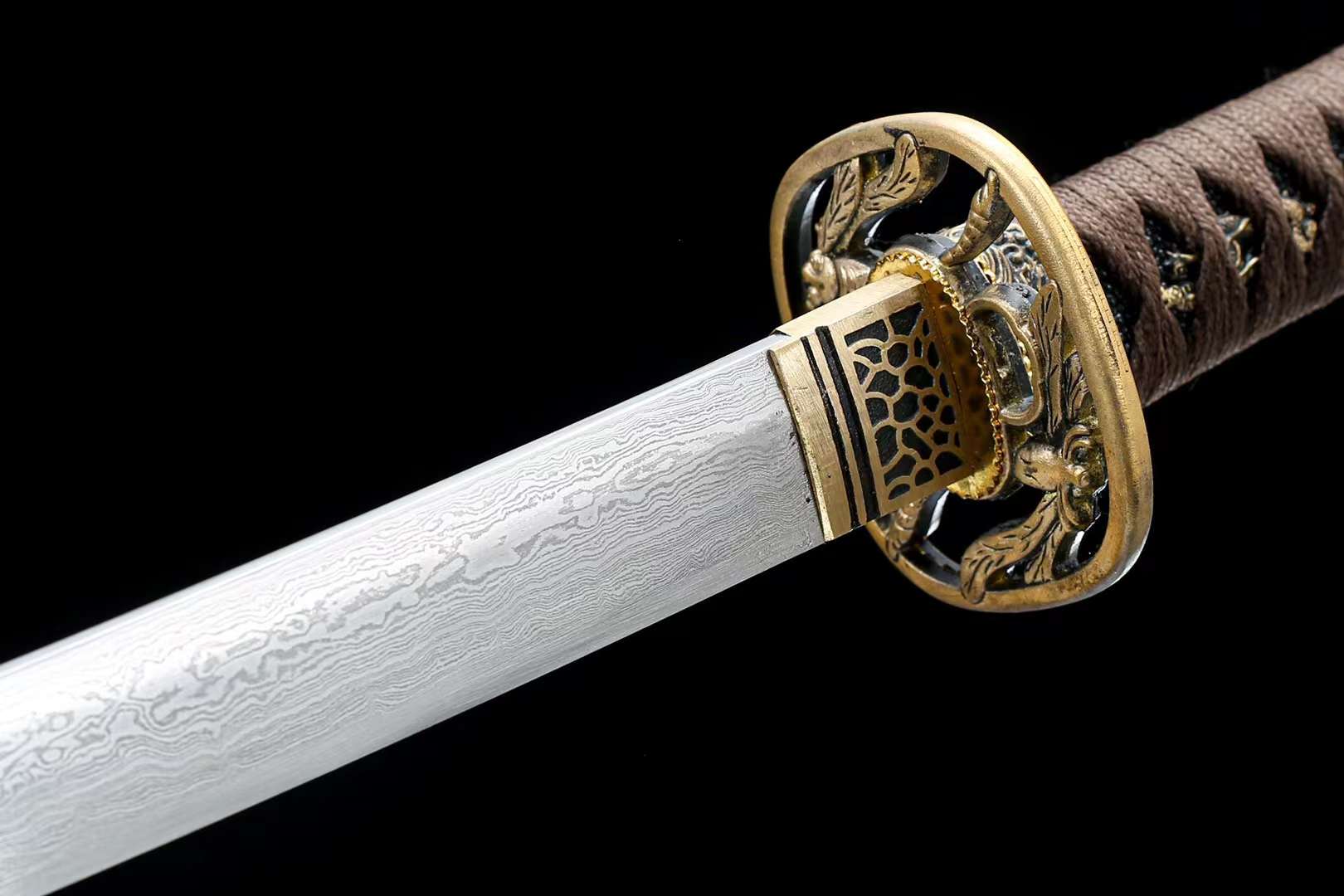 SMUI STONE Tachi Katana Samurai Sword Damascus Steel Folded Hammered - Spartan Blades Club - 陳氏劍莊1892