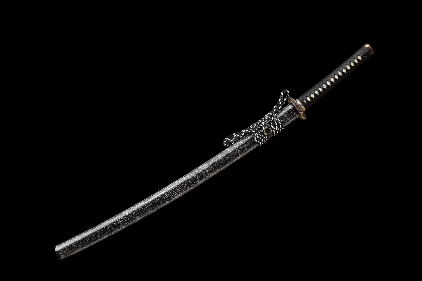 Katana | Wootz Steel Clay Tempered | Copper Gilded Glided silver Accessories | Ray-skin Sheath | Ray-skin Handle | Real hamon | Hand forged sharpened | Battle-ready | Full-tang Razor sharp | - Spartan Blades Club - 陳氏劍莊1892