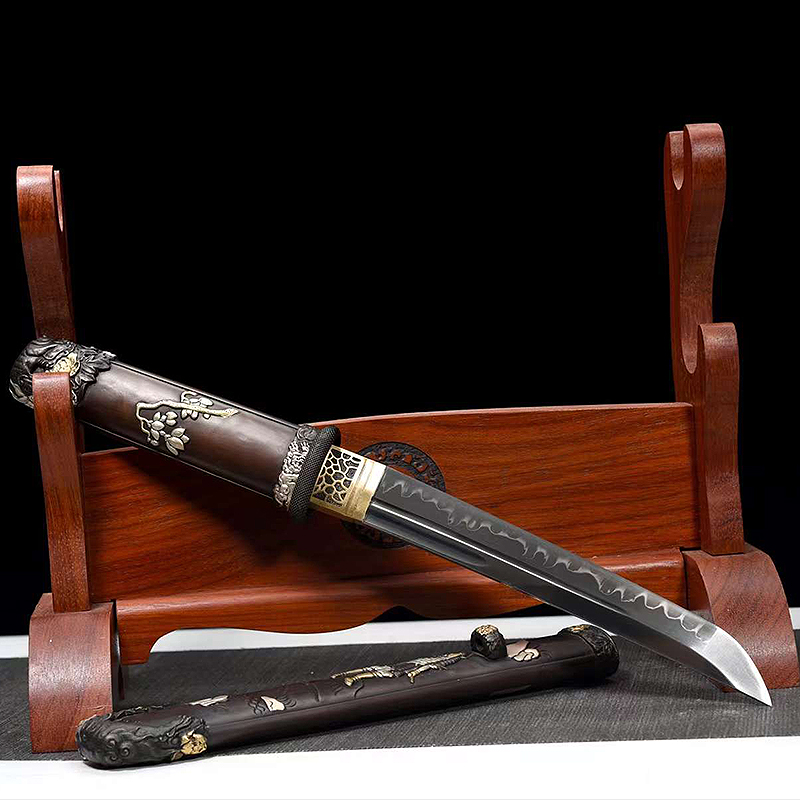 SAMURAI GUT | Tanto | T10 steel Clay-tempered - Real Hamon - Copper fittinns - Spartan Blades Club - 陳氏劍莊1892