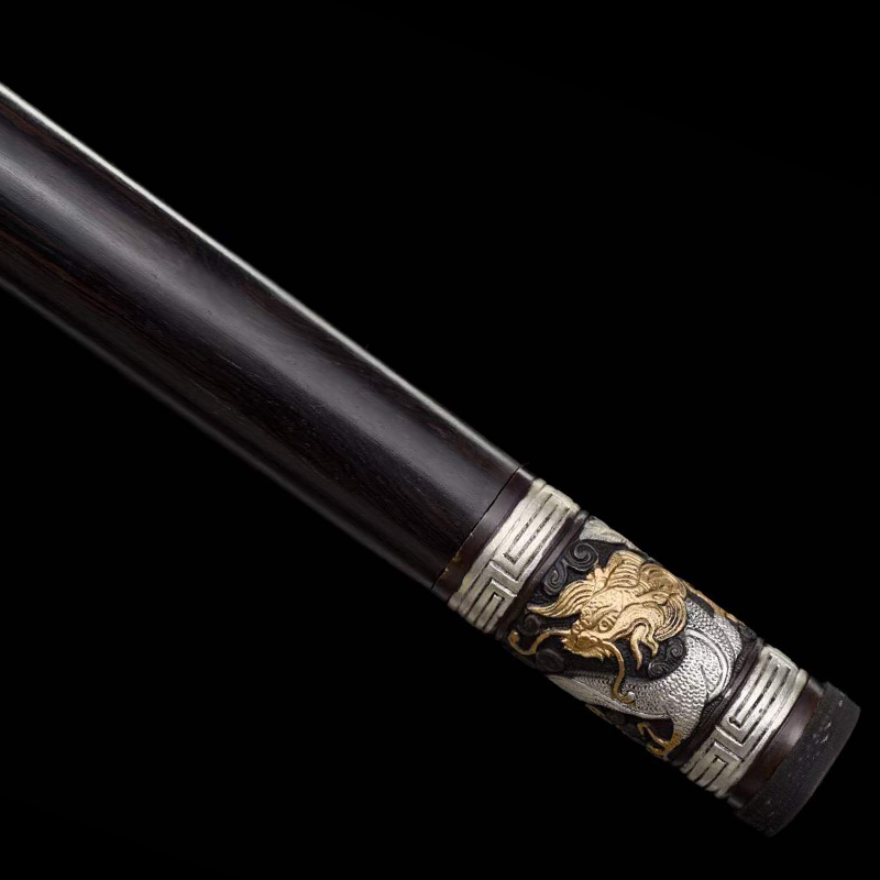 DRAGON ROAR CANE SWORD Damascus Steel Sheath Lock Handcrafted Battle-Ready - Spartan Blades Club - 陳氏劍莊1892