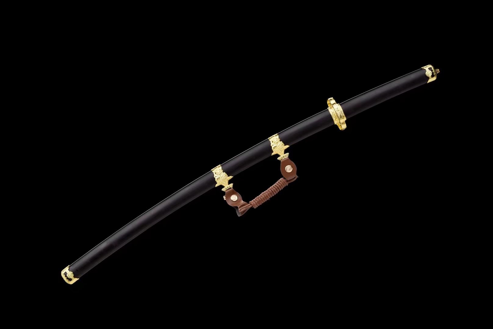 Tachi | Damascus Hand sharpened | Ebony Sheath | Ebony Handle | Copper Accessories | Real hamon | High performance | Battle-ready | Full-tang - Spartan Blades Club - 陳氏劍莊1892