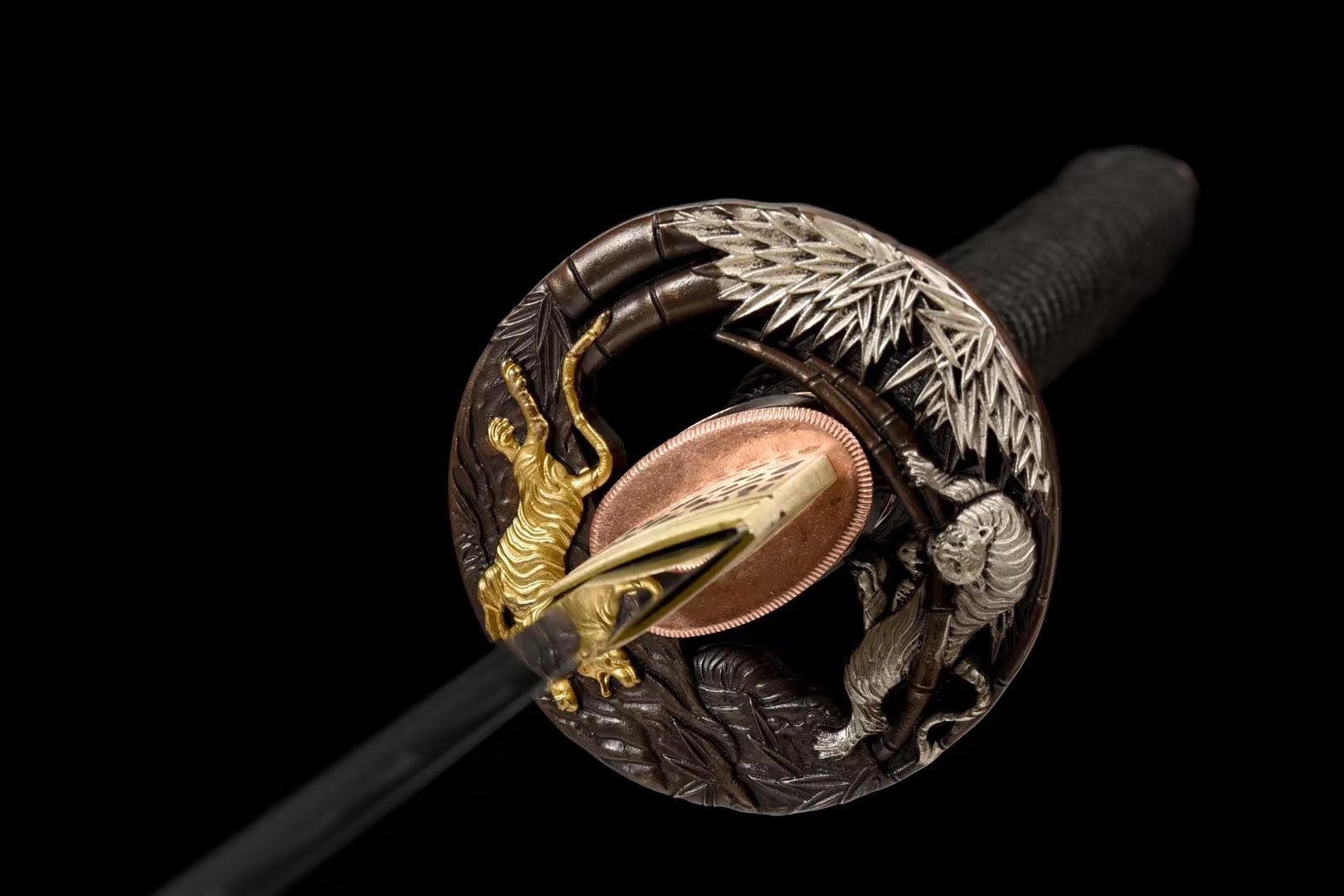 Katana | Wootz Steel Clay Tempered | Copper Gilded Glided silver Accessories | Ray-skin Sheath | Ray-skin Handle | Real hamon | Hand forged sharpened | Battle-ready | Full-tang Razor sharp | - Spartan Blades Club - 陳氏劍莊1892