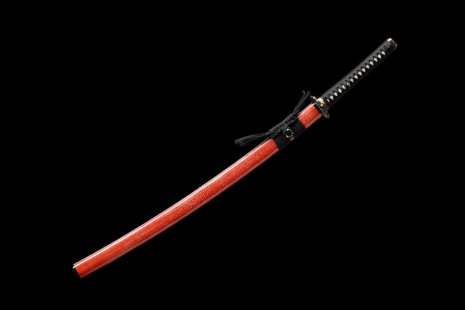 Katana | Ray-skin | Damascus Clay tempered | Gilded Glided silver | Battle-ready | Razor sharp | Full-tang - Spartan Blades Club - 陳氏劍莊1892