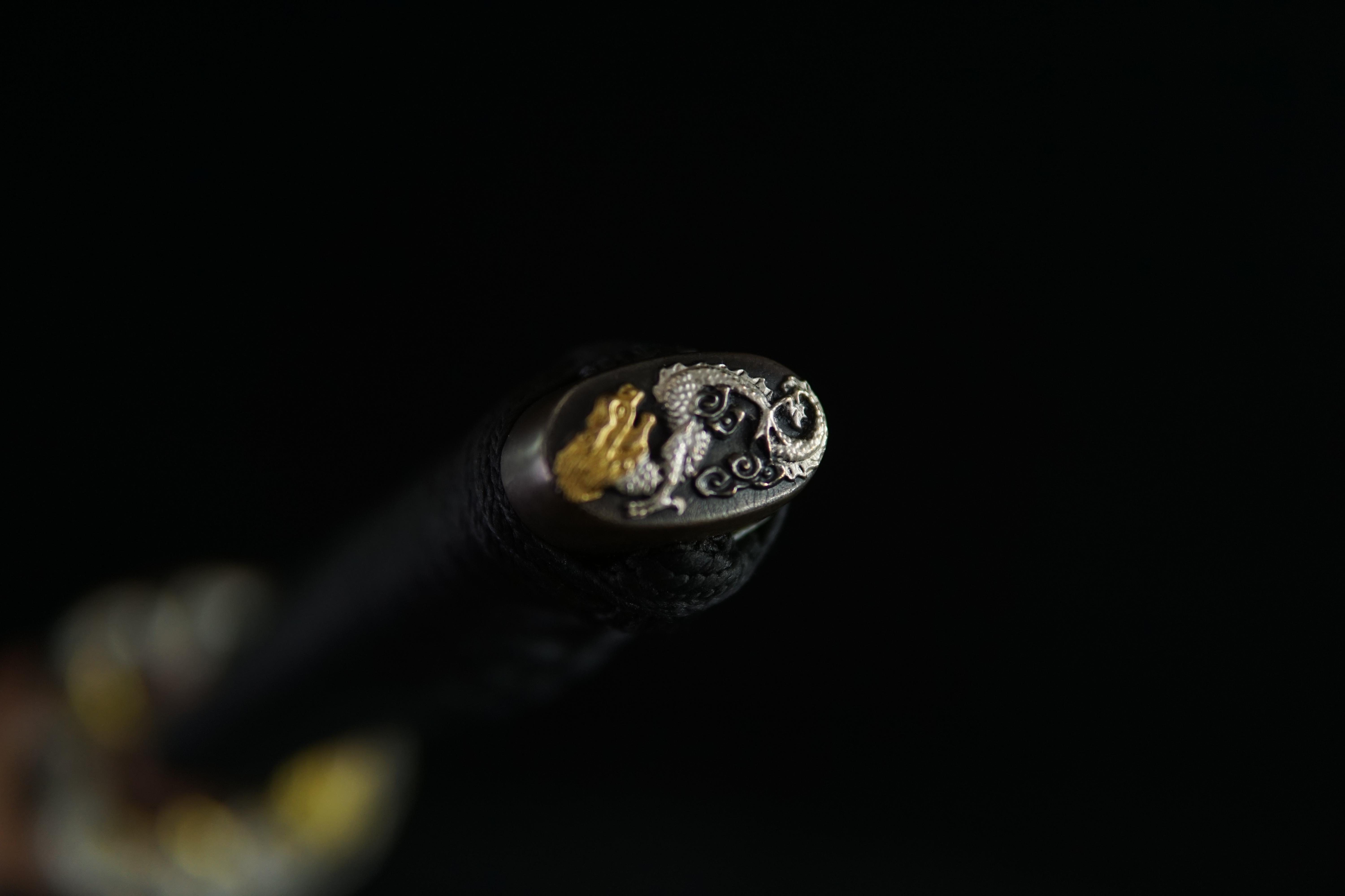 TK01 Katana | Shadow Dragon(暗龙) Katana - Handcrafted Damascus Steel Samurai Sword with Dragon Tsuba - Spartan Blades Club - 陳氏劍莊1892