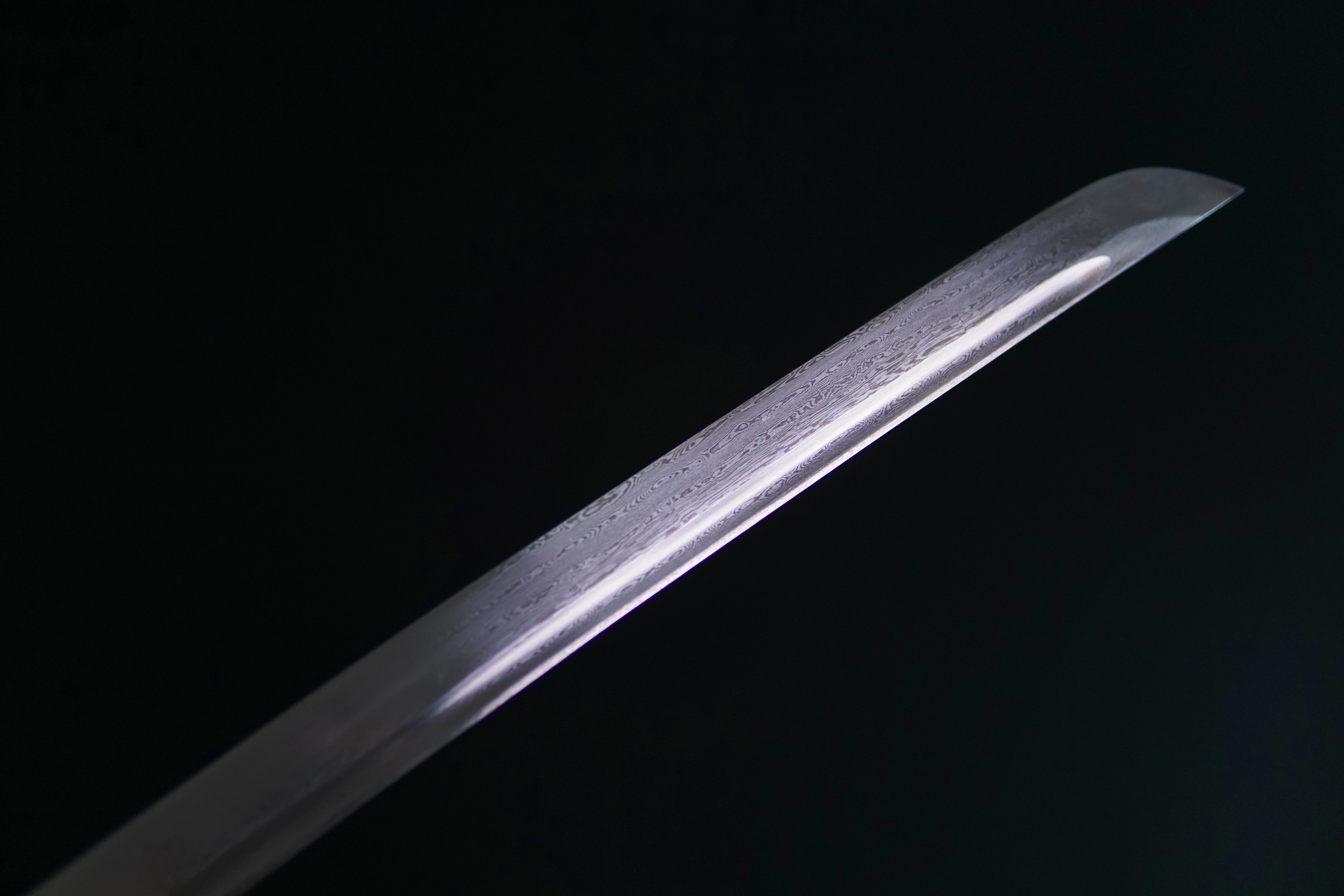 TK07 White Crane's Wing - Handcrafted Damascus Steel Samurai Sword with Copper Fittings Katana - Spartan Blades Club - 陳氏劍莊1892