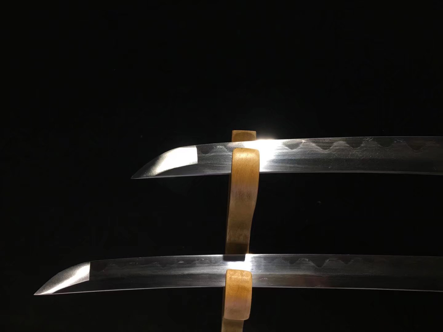 Daisho Set  | Damascus Steel  Clay-tempered Real Hamon |Brass Accessories Dragonfly motifs| | Ebony Sheath | High performance | Battle-ready | Full-tang - Spartan Blades Club - 陳氏劍莊1892