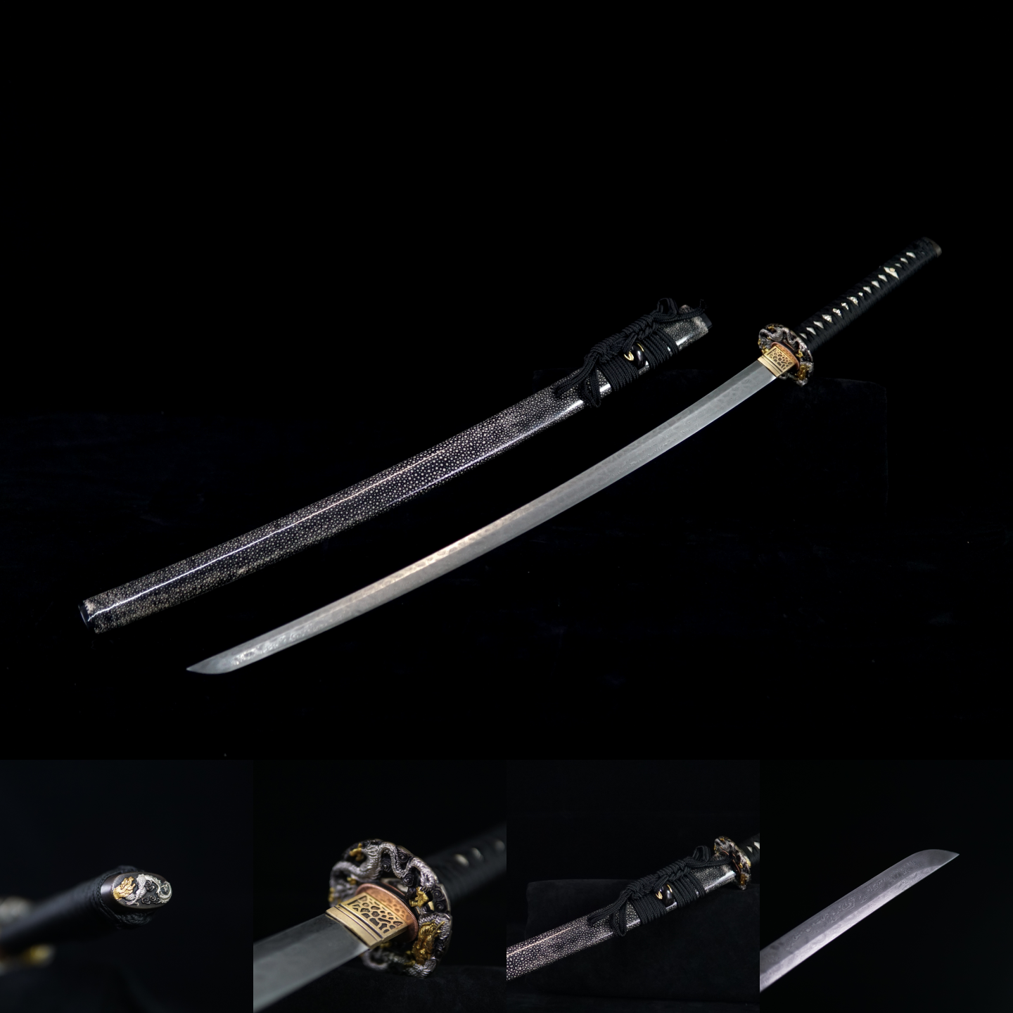 TK01 Katana | Shadow Dragon(暗龙) Katana - Handcrafted Damascus Steel Samurai Sword with Dragon Tsuba - Spartan Blades Club - 陳氏劍莊1892