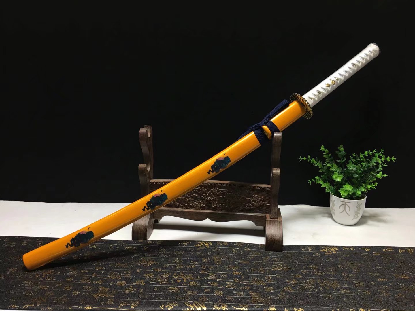 Katana hand forged  Damascus clay tempered hollow out  hand sharpened Full-tang Battle-ready razor sharp high performance - Spartan Blades Club - 陳氏劍莊1892