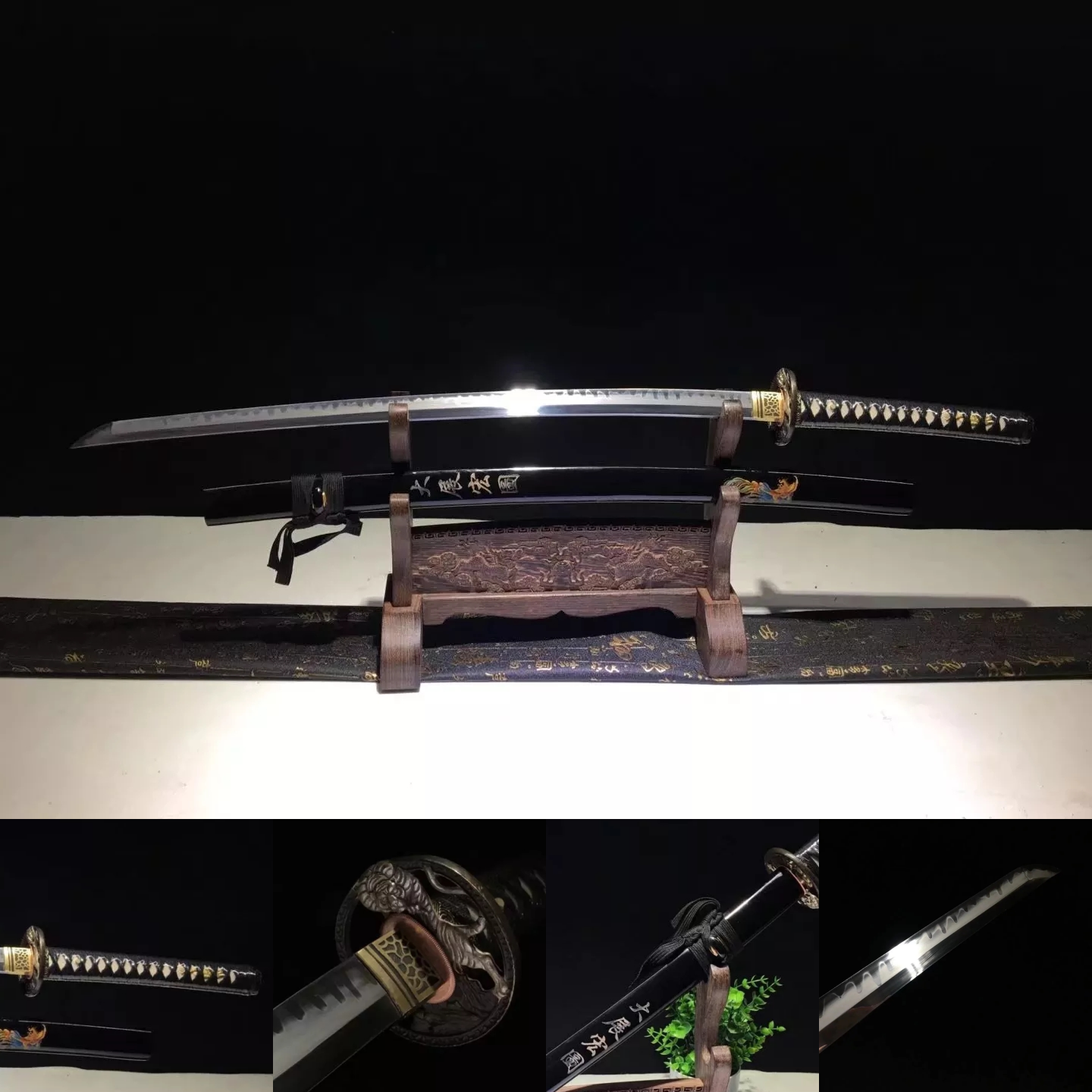 Katana | hand forged hand sharpened  | T10 Steel clay tempered | copper gilded glided silver Accessories | Full-tang high performance | Battle-ready razor sharp - Spartan Blades Club - 陳氏劍莊1892