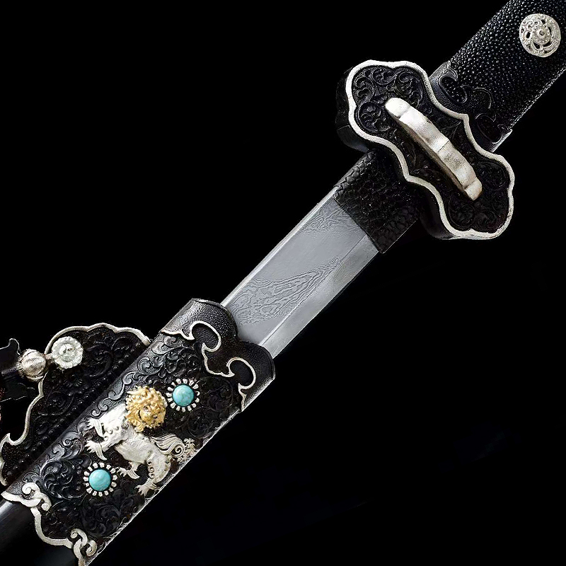 Ancient Kylin | Battle-Ready Premium Sword | Damascus steel | Clay-tempered | Folded Hammered | Handcrafted - Spartan Blades Club - 陳氏劍莊1892