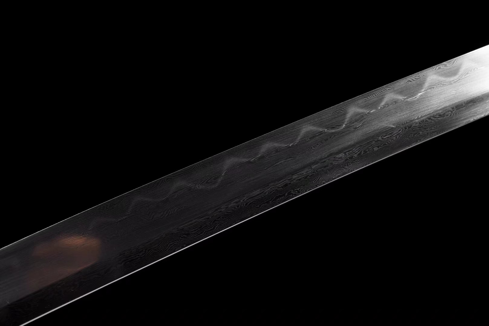 Katana | Damascus Tempered | Copper Accessories Gilded Glided silver | Ray-skin Handle | Wooden Lacquer sheath | Real hamon | High performance | Battle-ready | Full-tang - Spartan Blades Club - 陳氏劍莊1892