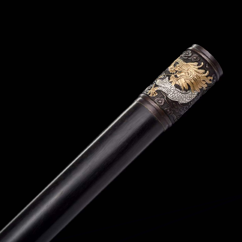 DRAGON FURY CANE SWORD Pattern Steel Sheath Lock Handcrafted Battle-Ready - Spartan Blades Club - 陳氏劍莊1892