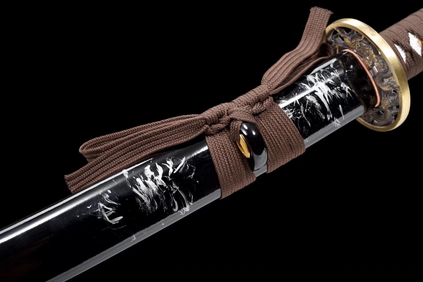 Katana | Damascus Tempered | Tempered Copper | Wooden Lacquer sheath | Real hamon | Razor sharp | Battle-ready | Full-tang - Spartan Blades Club - 陳氏劍莊1892