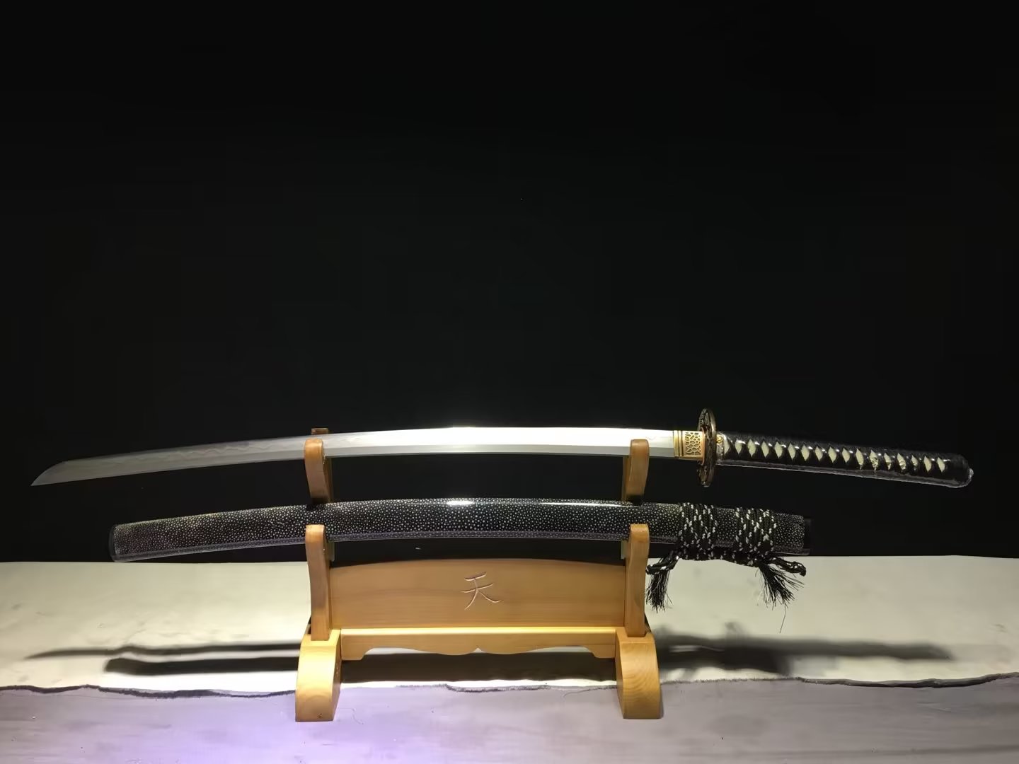 Katana | Wootz Steel Clay Tempered | Copper Gilded Glided silver Accessories | Ray-skin Sheath | Ray-skin Handle | Real hamon | Hand forged sharpened | Battle-ready | Full-tang Razor sharp | - Spartan Blades Club - 陳氏劍莊1892