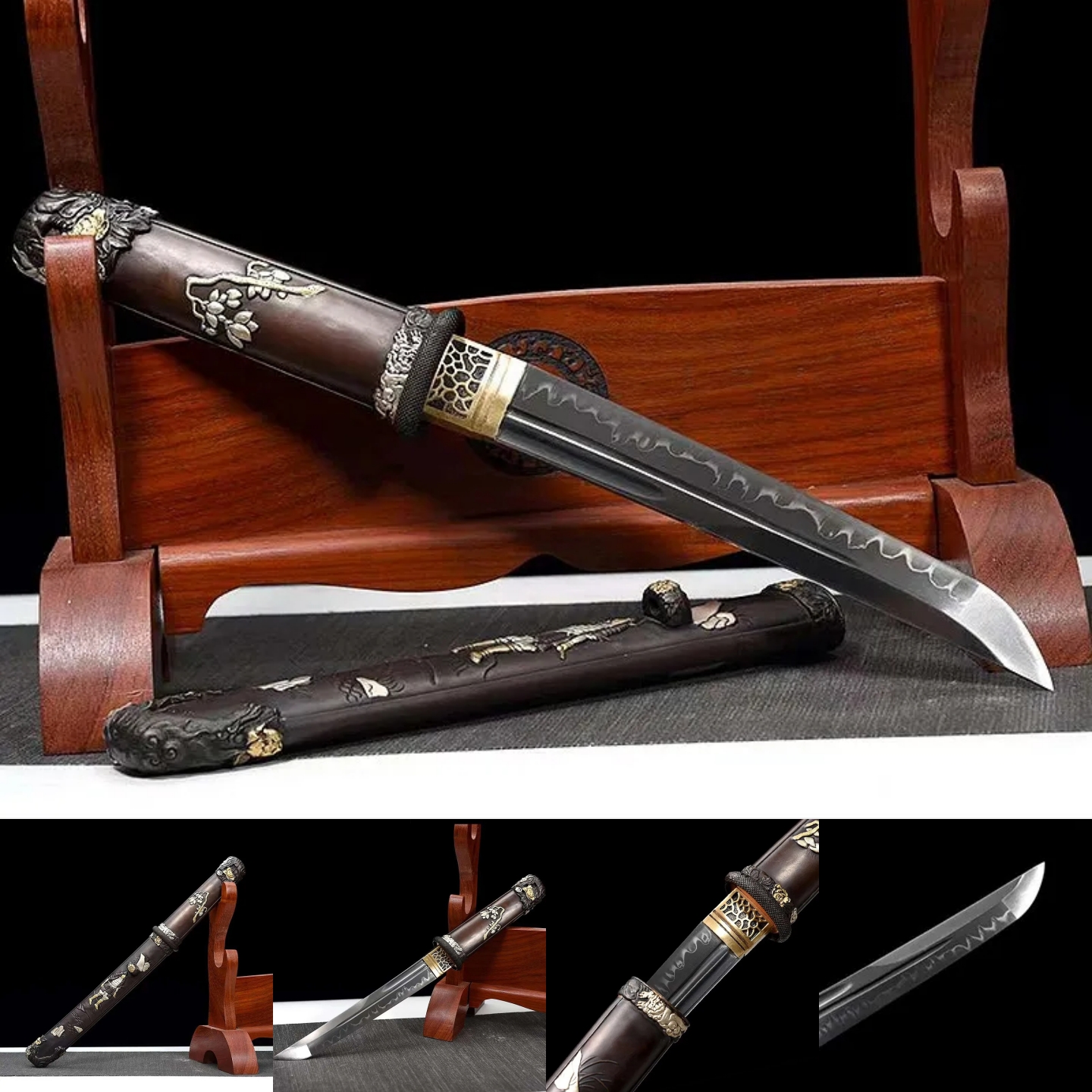 SAMURAI GUT | Tanto | T10 steel Clay-tempered - Real Hamon - Copper fittinns - Spartan Blades Club - 陳氏劍莊1892