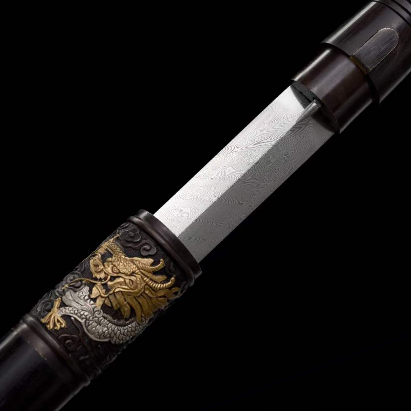 DRAGON FURY CANE SWORD Pattern Steel Sheath Lock Handcrafted Battle-Ready - Spartan Blades Club - 陳氏劍莊1892