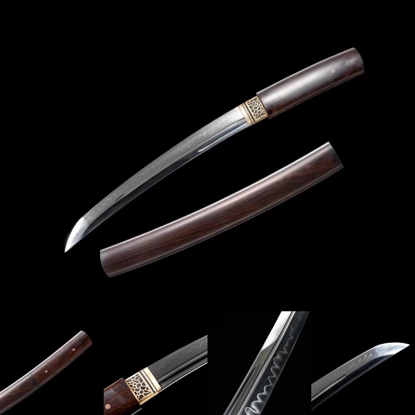 Tanto | T10 Steel Clay tempered | Ebony Sheath | Ebony Handle | Copper Accessories | Hand forged sharpened | High performance | Razor sharp | Battle-ready | Full-tang - Spartan Blades Club - 陳氏劍莊1892