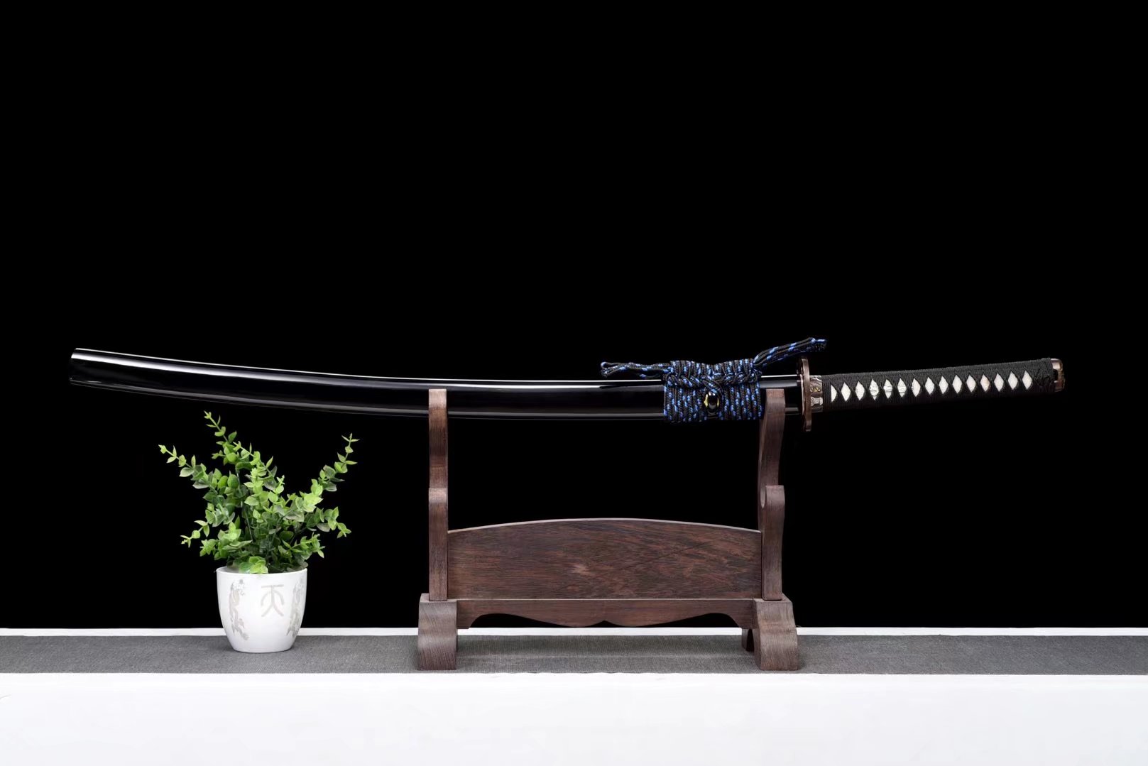 Katana | Damascus Clay tempered | Copper Gilded Glided silver | Wooden Lacquer Sheath | Hand forged sharpened | Battle-ready | Full-tang - Spartan Blades Club - 陳氏劍莊1892
