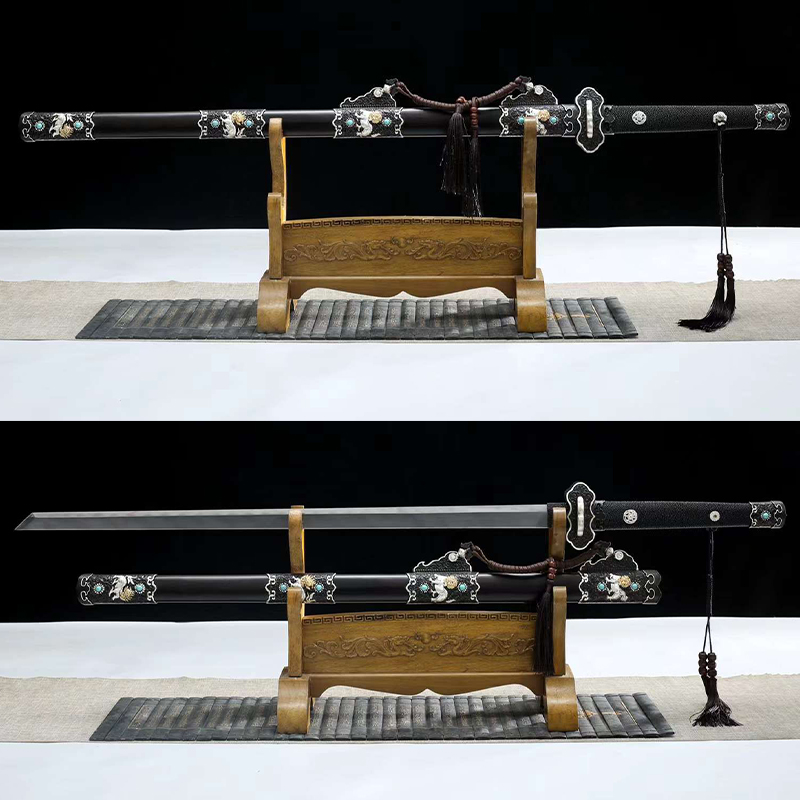 Ancient Kylin | Battle-Ready Premium Sword | Damascus steel | Clay-tempered | Folded Hammered | Handcrafted - Spartan Blades Club - 陳氏劍莊1892