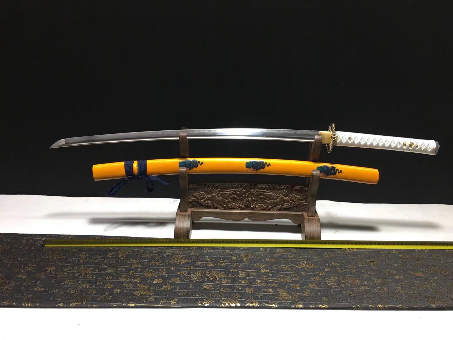 Katana hand forged  Damascus clay tempered hollow out  hand sharpened Full-tang Battle-ready razor sharp high performance - Spartan Blades Club - 陳氏劍莊1892