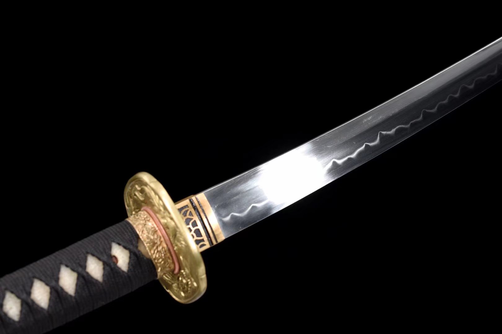 Katana | T10 Steel Tempered | Copper Accessories | Ray-skin Sheath Handle |  Real hamon | Hand forged |  Battle-ready | Razor sharp | Full-tang - Spartan Blades Club - 陳氏劍莊1892
