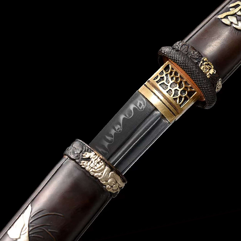 SAMURAI GUT | Tanto | T10 steel Clay-tempered - Real Hamon - Copper fittinns - Spartan Blades Club - 陳氏劍莊1892