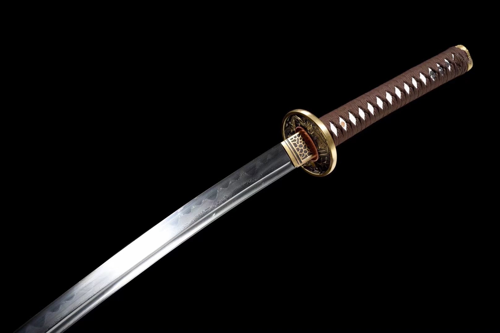Katana | Damascus Tempered | Tempered Copper | Wooden Lacquer sheath | Real hamon | Razor sharp | Battle-ready | Full-tang - Spartan Blades Club - 陳氏劍莊1892