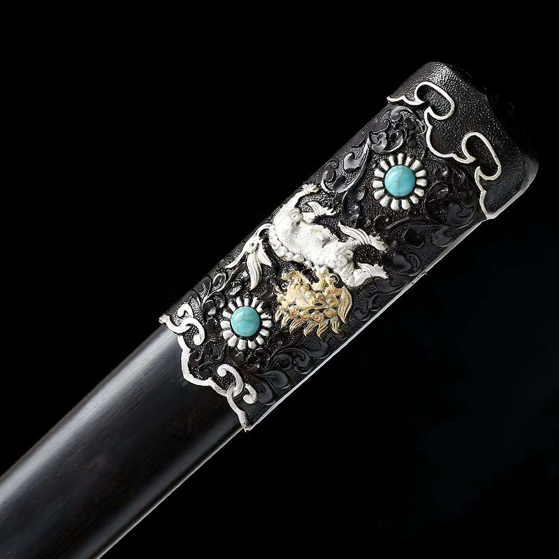 Ancient Kylin | Battle-Ready Premium Sword | Damascus steel | Clay-tempered | Folded Hammered | Handcrafted - Spartan Blades Club - 陳氏劍莊1892