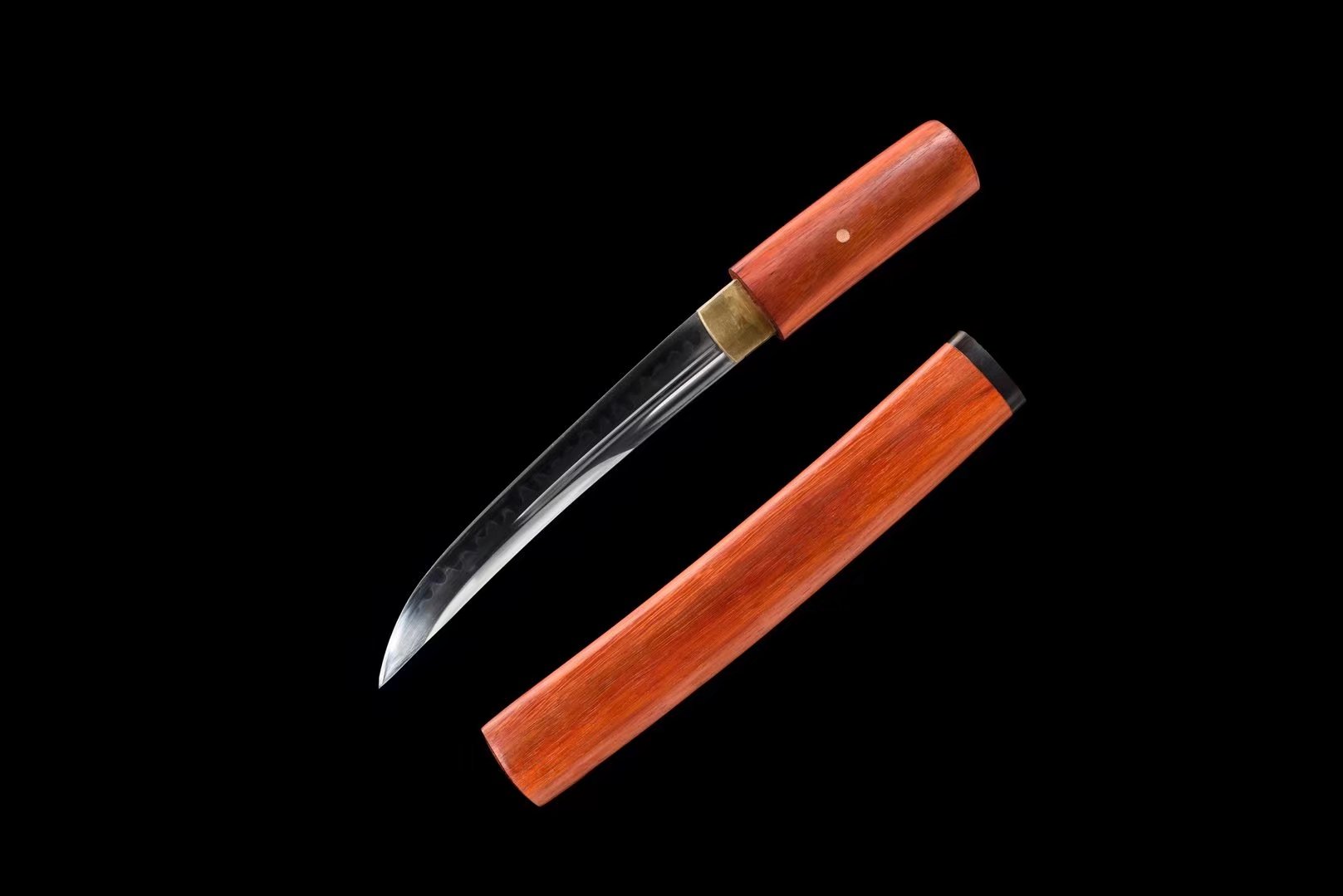 Tanto | T10 Steel Clay tempered | Copper Accessories | Mahogany Sheath | Mahogany Handle | Hand forged sharpened | High performance | Razor sharp | Battle-ready | Full-tang - Spartan Blades Club - 陳氏劍莊1892