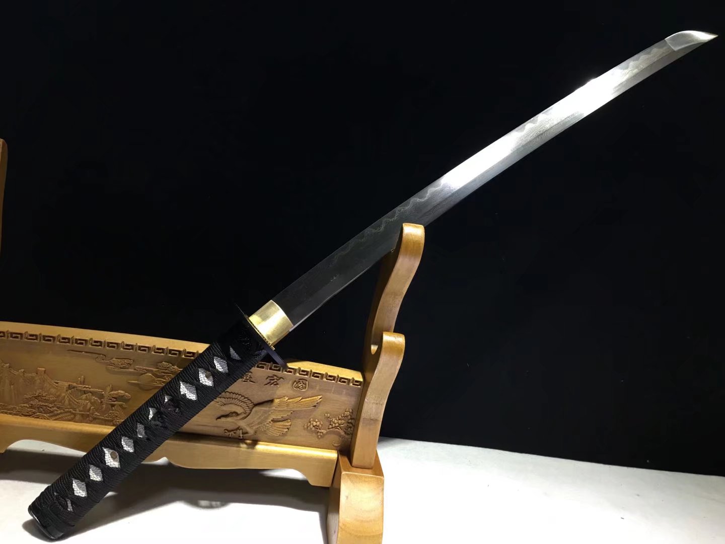Katana |  Damascus Clay tempered | Zinc Alloy Accessories |  Real hamon | Lacquer Sheath | Battle-ready | Razor sharp | Full-tang | High performance - Spartan Blades Club - 陳氏劍莊1892