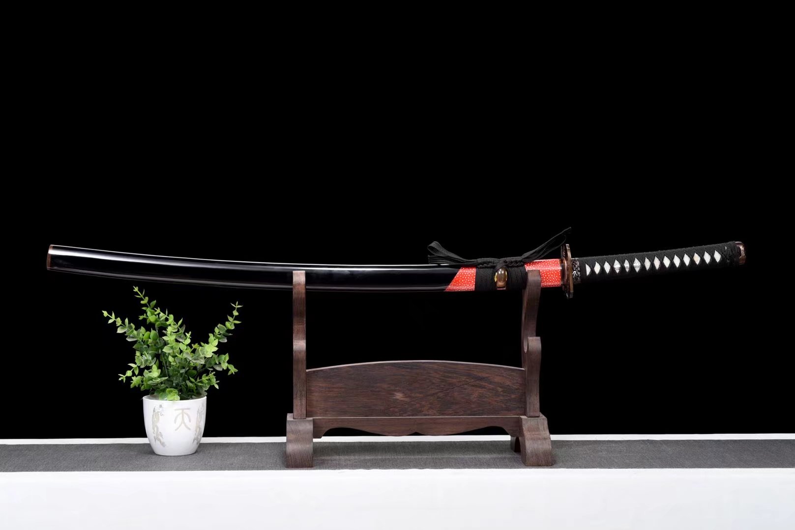 Katana | hand forged hand sharpened  | Damascus Steel clay tempered | copper gilded glided silver Accessories | Full-tang high performance | Battle-ready razor sharp - Spartan Blades Club - 陳氏劍莊1892