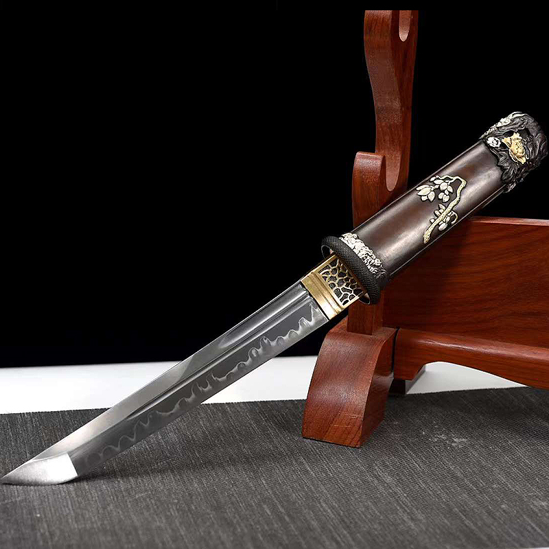 SAMURAI GUT | Tanto | T10 steel Clay-tempered - Real Hamon - Copper fittinns - Spartan Blades Club - 陳氏劍莊1892