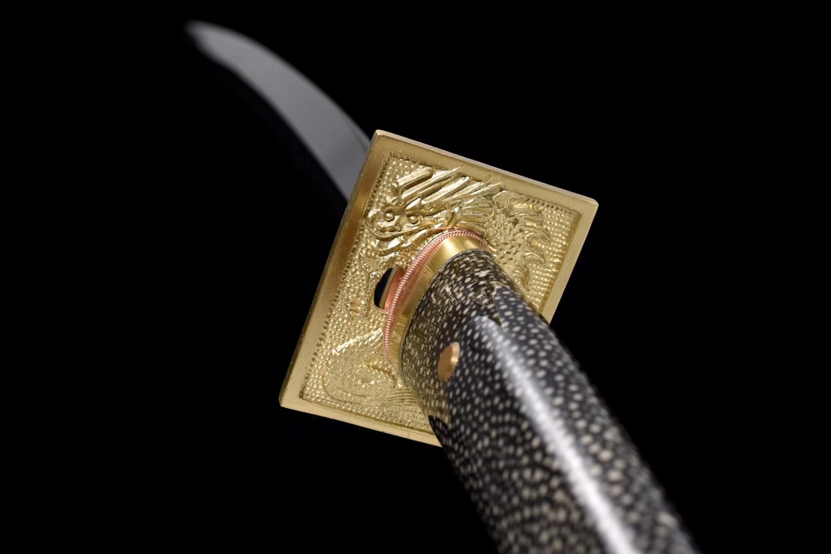 Tachi | Copper Accessories | T10 Steel Clay Tempered | Ray-skin Sheath | Ray-skin Handle | Real hamon | High performance | Battle-ready | Full-tang - Spartan Blades Club - 陳氏劍莊1892