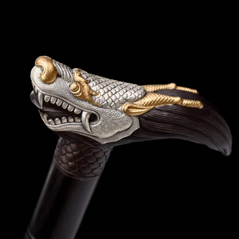 DRAGON FURY CANE SWORD Pattern Steel Sheath Lock Handcrafted Battle-Ready - Spartan Blades Club - 陳氏劍莊1892