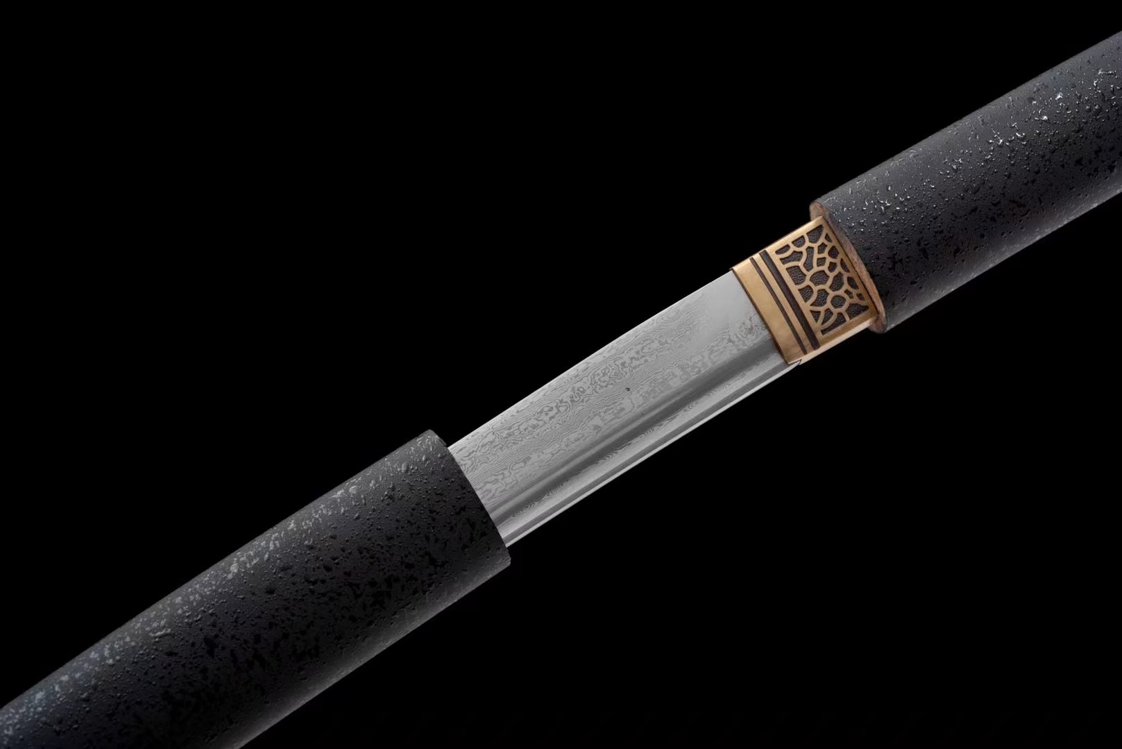 Shirasaya| Damascus | Copper Accessories | Wooden Sheath | Hand forged sharpened | High performance | Razor sharp | Battle-ready | Full-tang - Spartan Blades Club - 陳氏劍莊1892