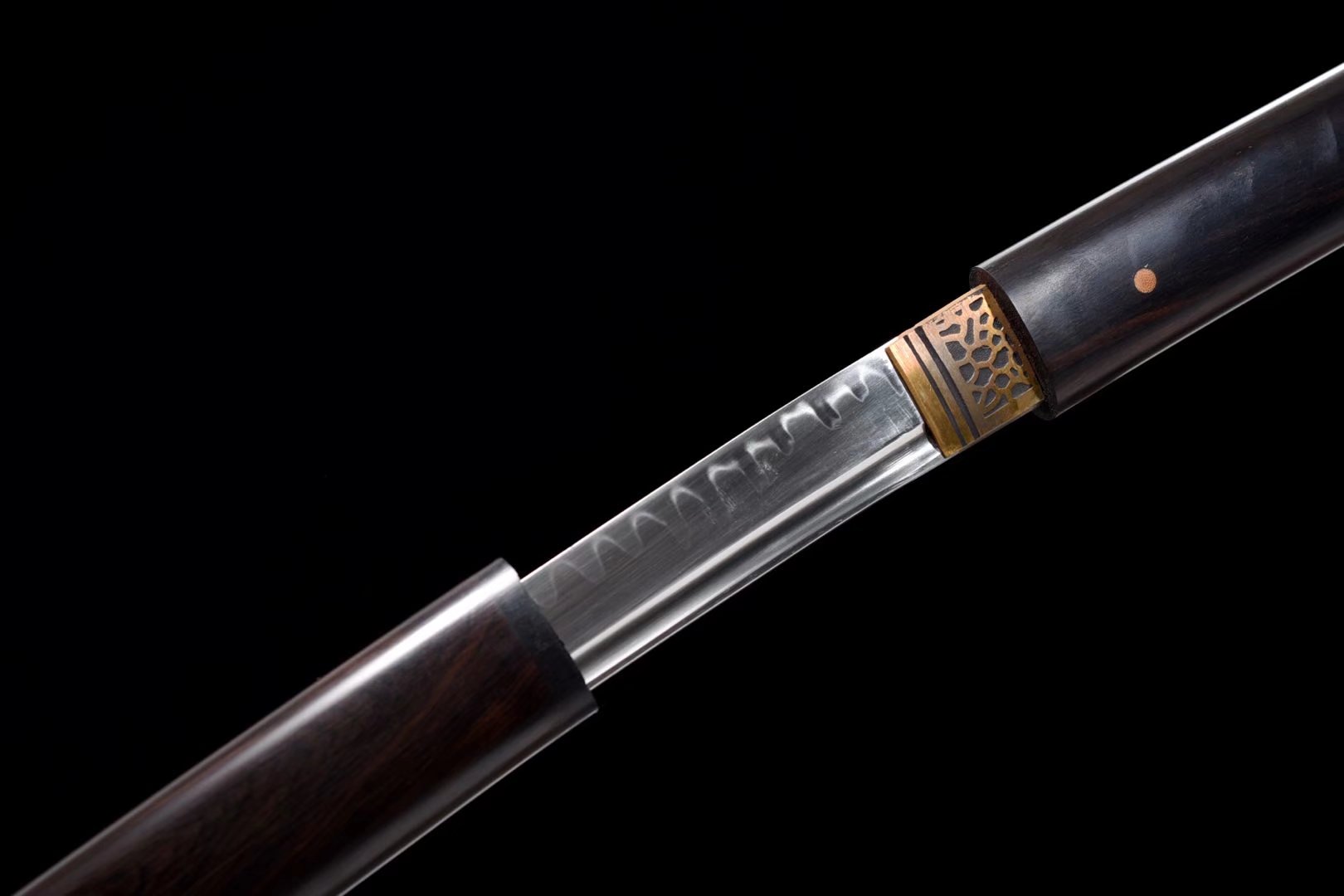 Shirasaya| T10 Steel Clay tempered | Ebony Sheath | Copper Accessories | Hand forged sharpened | Full-tang | Battle-ready | Razor sharp | High performance - Spartan Blades Club - 陳氏劍莊1892