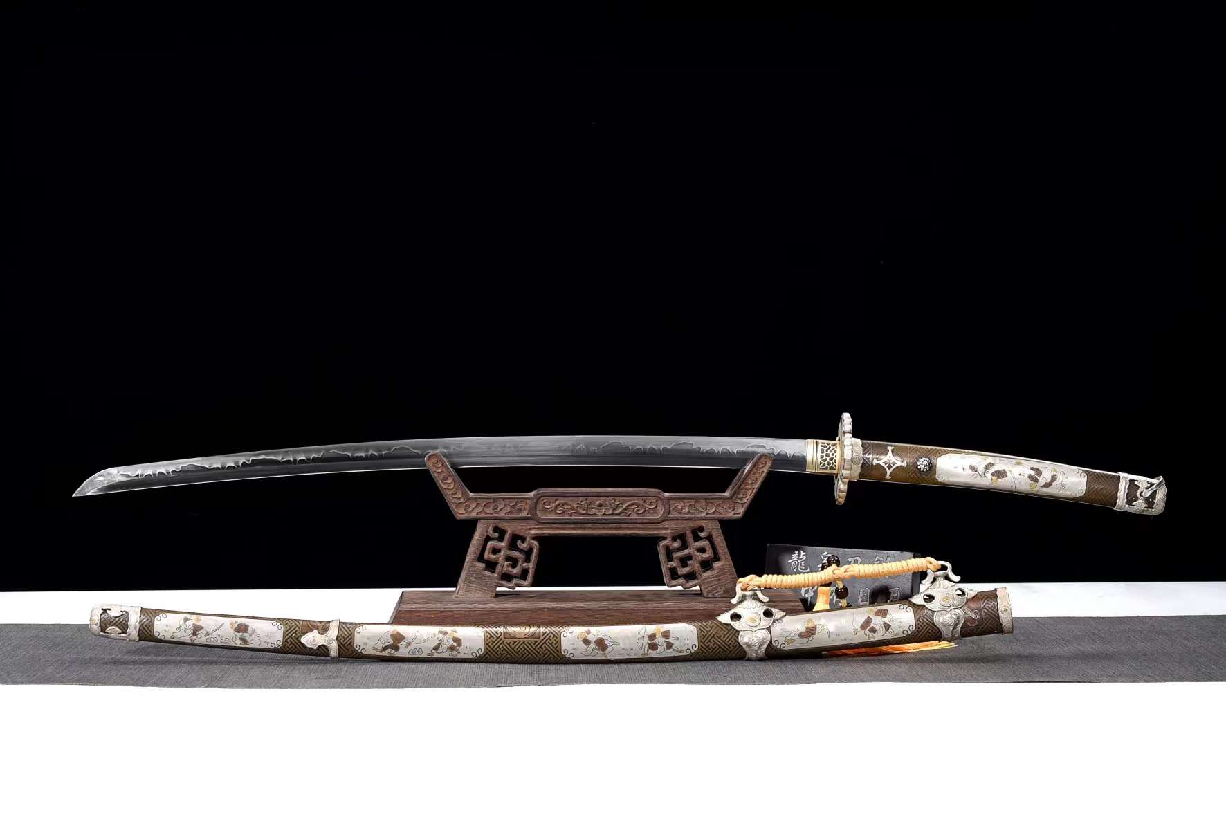 冷たい炎の剣 COLDEN FLAME Tachi Samurai Katana Sword Clay Tempered True Hamon Full-Tang - Spartan Blades Club - 陳氏劍莊1892