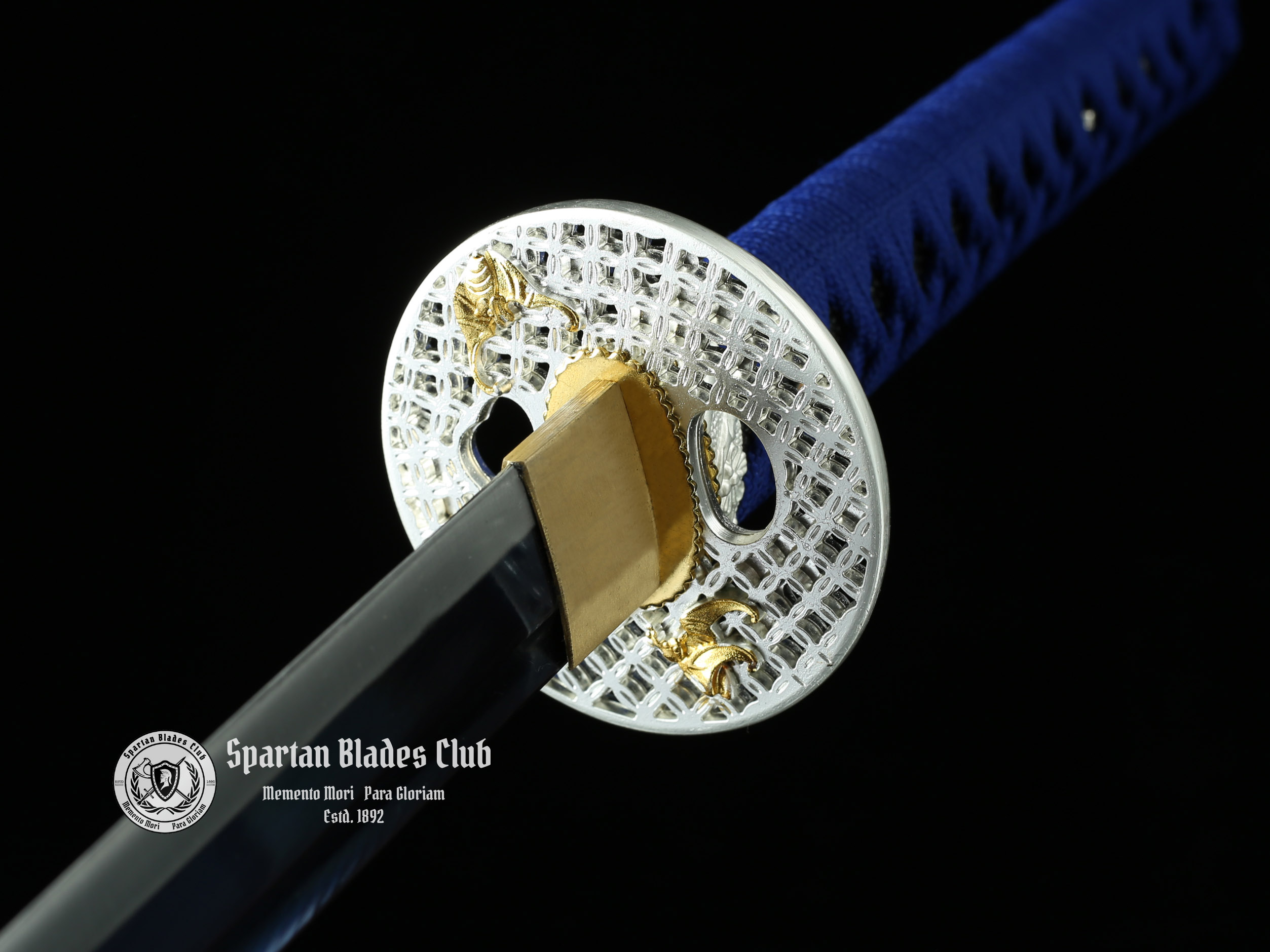 *TK26* 雷龙 (Raiden Dragon) Katana - Hand-Forged - 1045 Carbon Steel - Bat Pattern Tsuba - Vibrant Blue Design - Spartan Blades Club - Spartan Blades Club - 陳氏劍莊1892