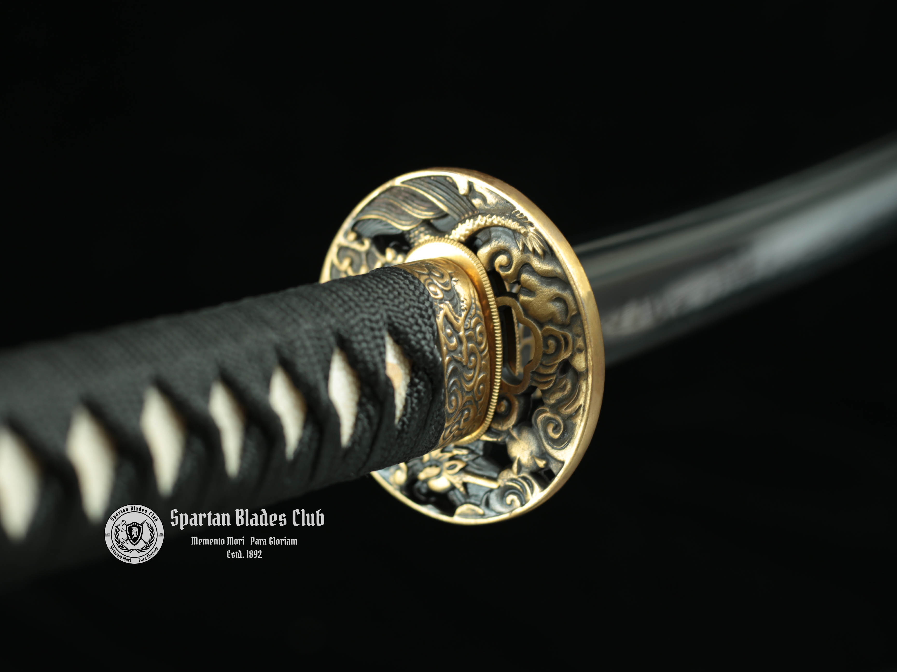 🐲TK24🐲 Black Dragon Slayer(黑狱魔龙)Katana Wakizashi Tanto/ Daisho Set / T10 Steel Clay-Tempered / Full-tang / Battle-ready / Handcrafted / Black Dragon / Spartan Blades Club / CHEN'S SWORDS 1892 - Spartan Blades Club - 陳氏劍莊1892