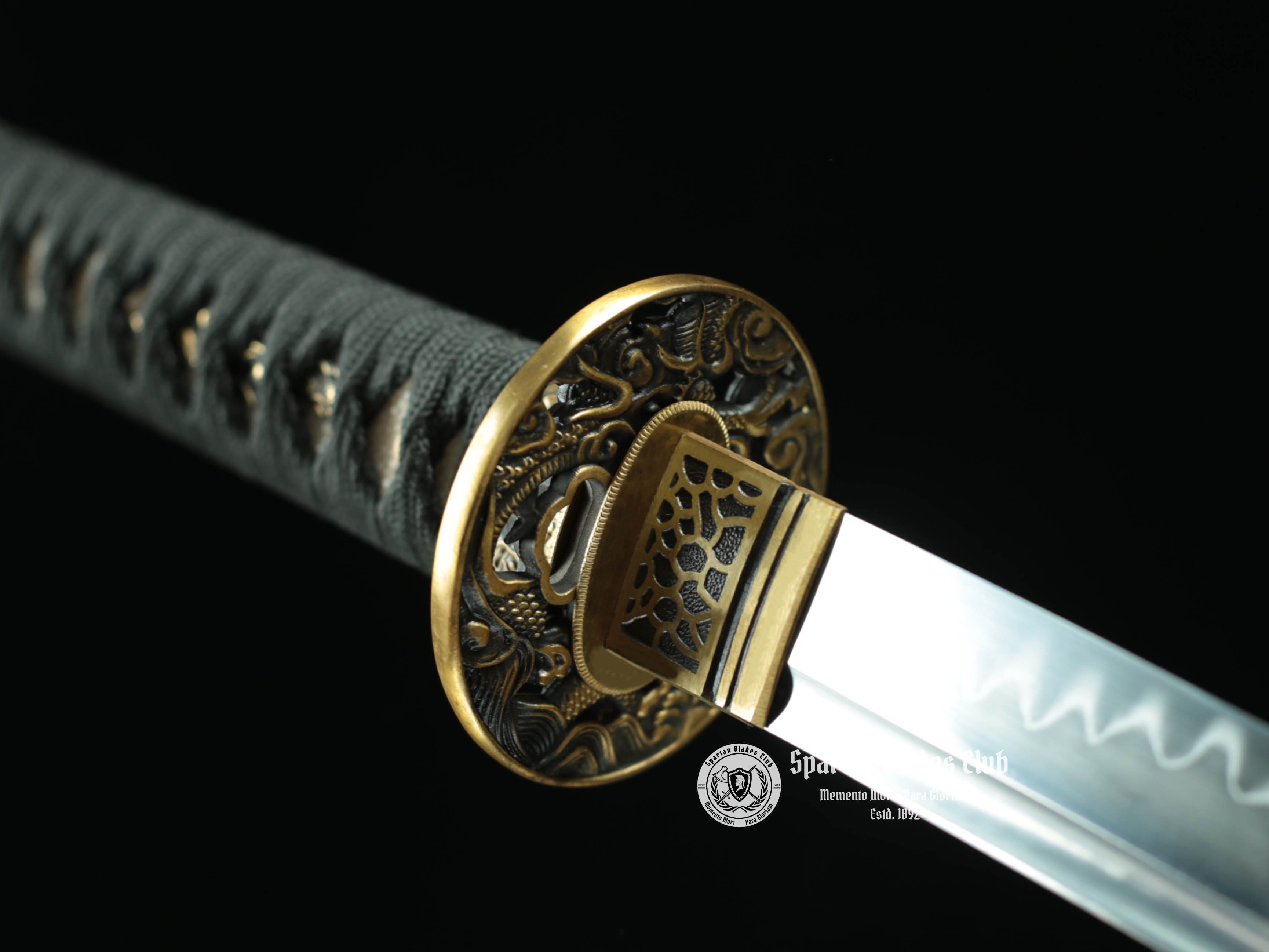 🐲TK24🐲 Black Dragon Slayer(黑狱魔龙)Katana Wakizashi Tanto/ Daisho Set / T10 Steel Clay-Tempered / Full-tang / Battle-ready / Handcrafted / Black Dragon / Spartan Blades Club / CHEN'S SWORDS 1892 - Spartan Blades Club - 陳氏劍莊1892