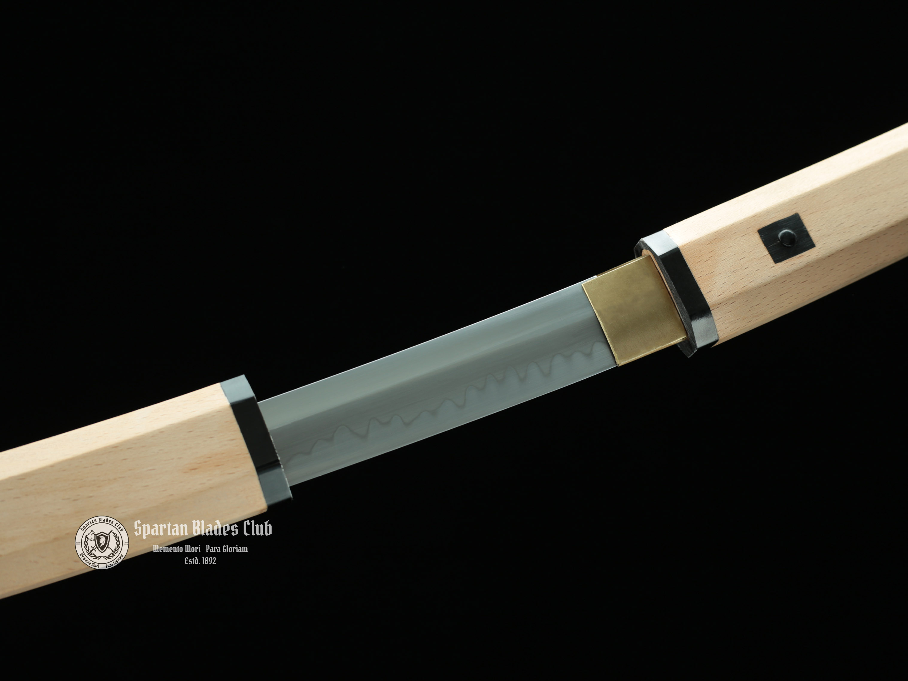 TK28 白枭 (Bai Xiao) Shirasaya - T10 Steel Blade with Clay Tempered - Brass and Buffalo Horn Fittings - Spartan Blades Club - Spartan Blades Club - 陳氏劍莊1892