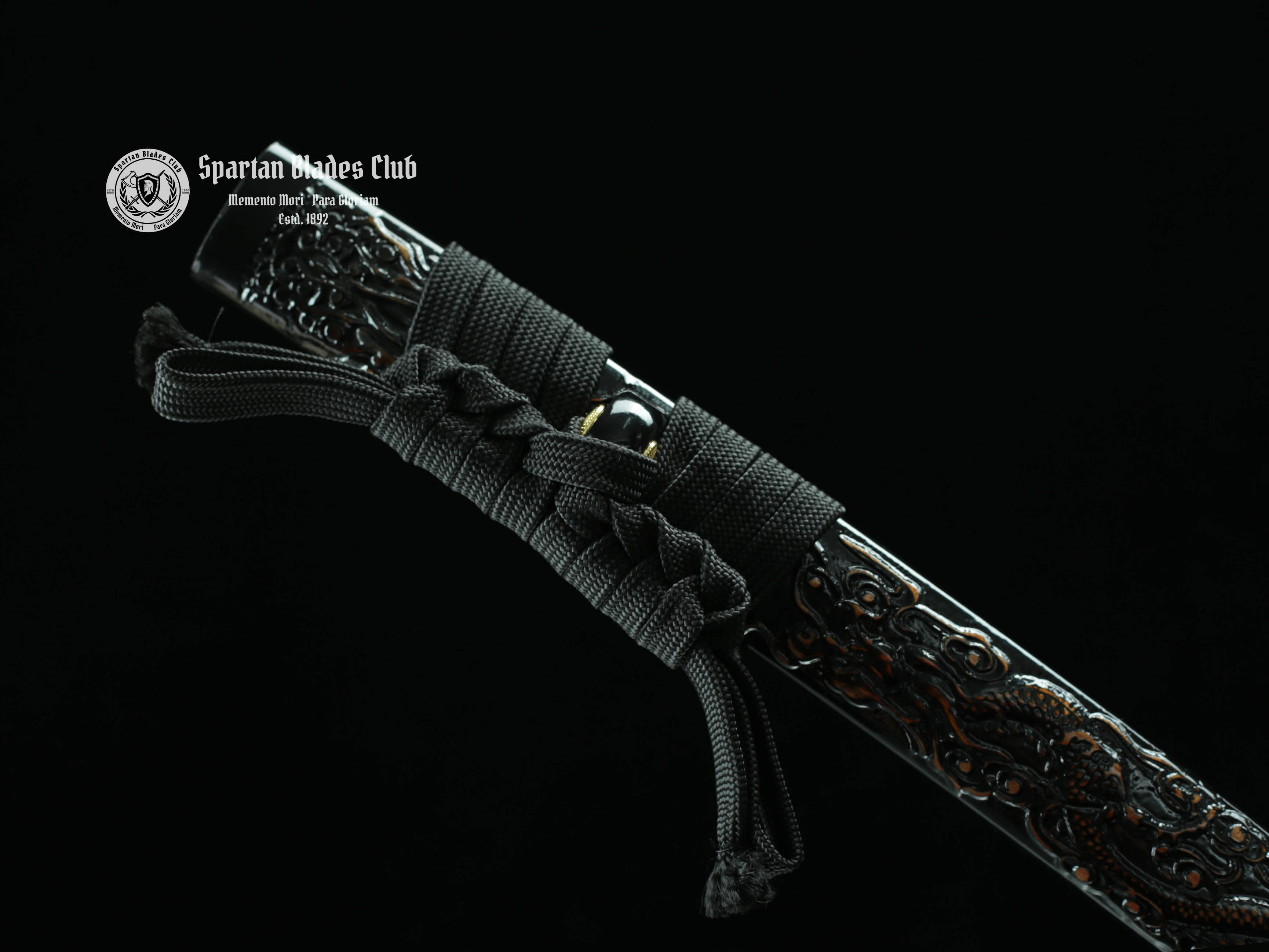 🐲TK24🐲 Black Dragon Slayer(黑狱魔龙)Katana Wakizashi Tanto/ Daisho Set / T10 Steel Clay-Tempered / Full-tang / Battle-ready / Handcrafted / Black Dragon / Spartan Blades Club / CHEN'S SWORDS 1892 - Spartan Blades Club - 陳氏劍莊1892