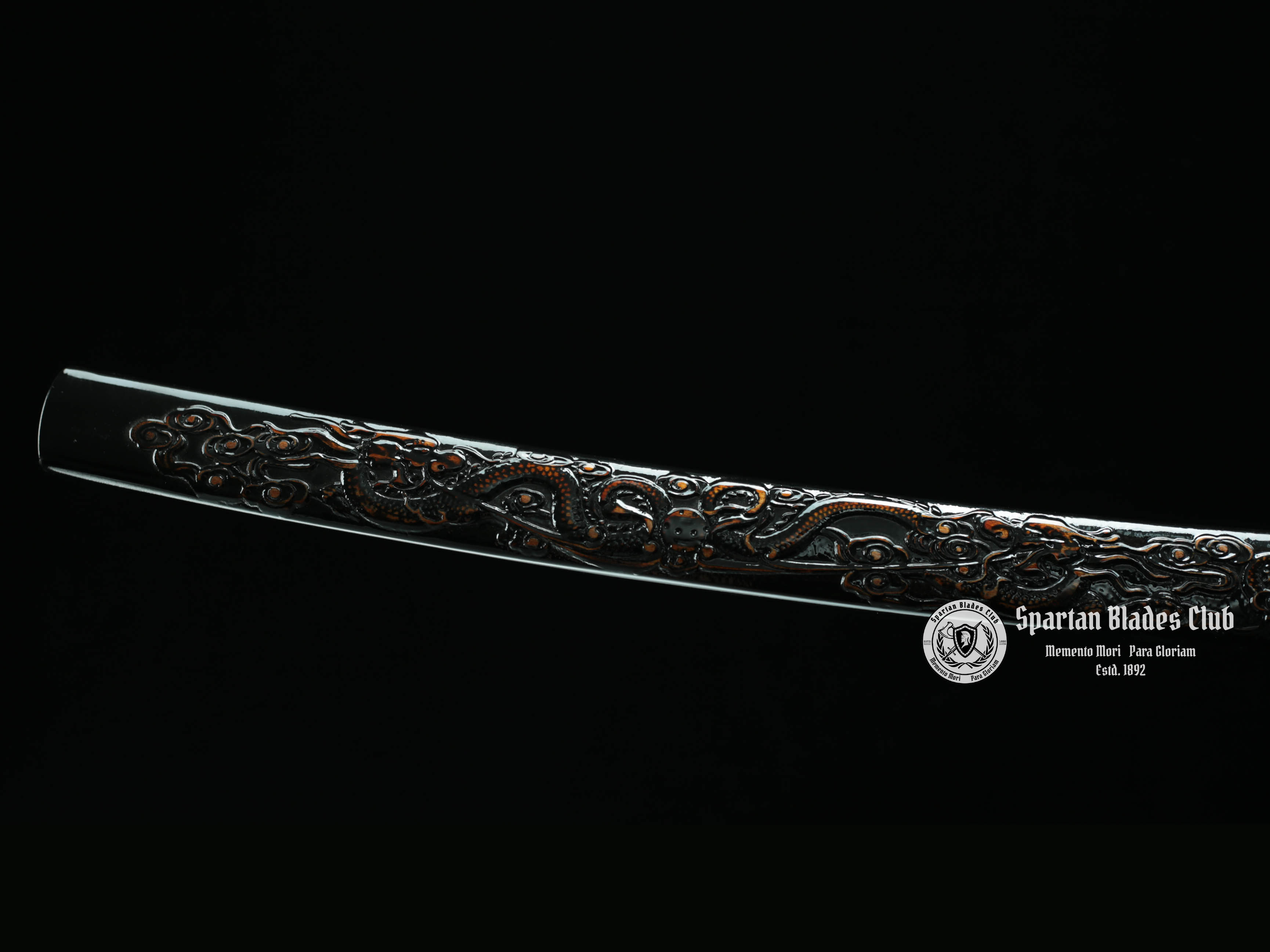 🐲TK24🐲 Black Dragon Slayer(黑狱魔龙)Katana Wakizashi Tanto/ Daisho Set / T10 Steel Clay-Tempered / Full-tang / Battle-ready / Handcrafted / Black Dragon / Spartan Blades Club / CHEN'S SWORDS 1892 - Spartan Blades Club - 陳氏劍莊1892