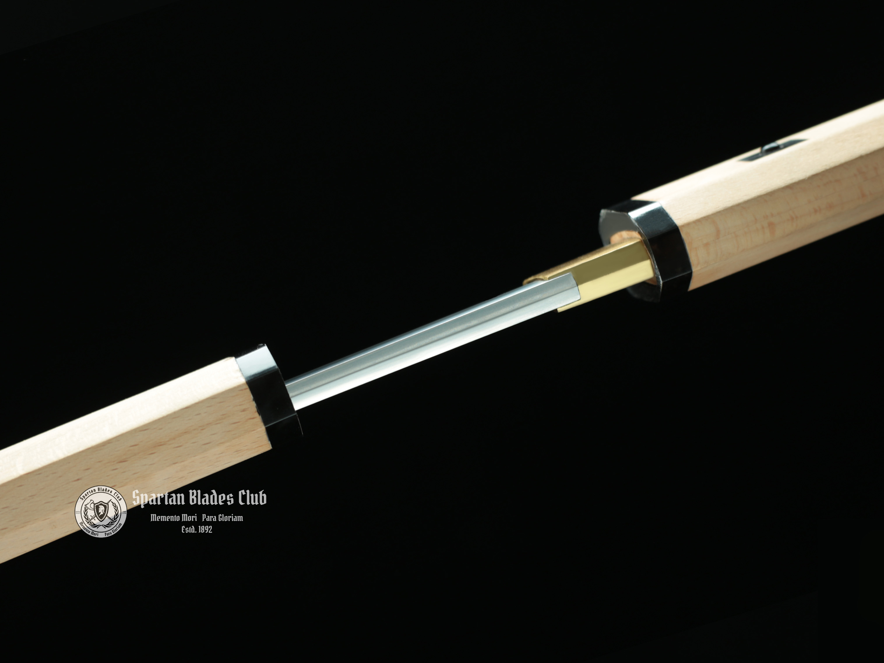 TK28 白枭 (Bai Xiao) Shirasaya - T10 Steel Blade with Clay Tempered - Brass and Buffalo Horn Fittings - Spartan Blades Club - Spartan Blades Club - 陳氏劍莊1892