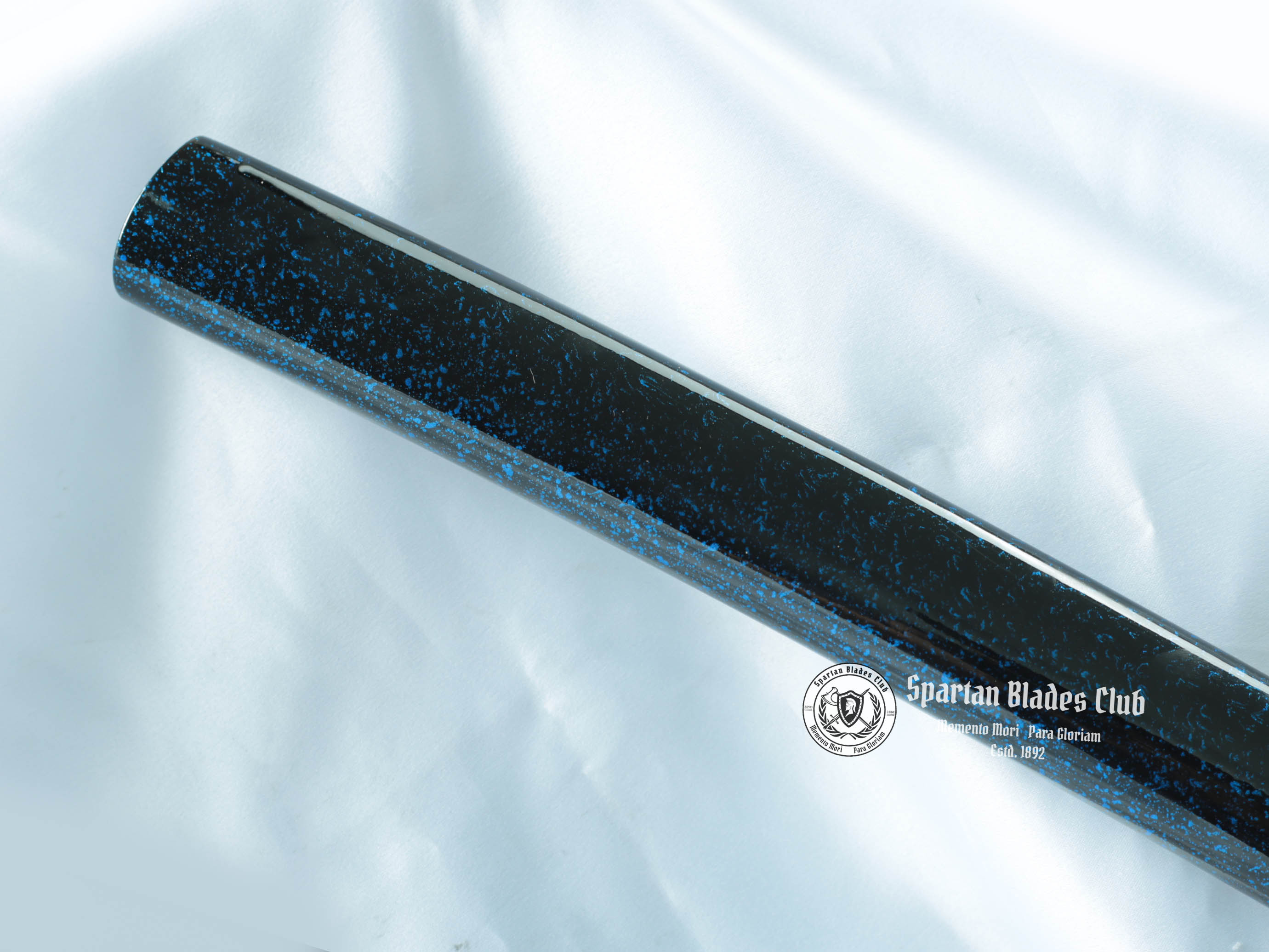 Blue Lanxiao(蓝枭) Katana - T10 steel - Blue blade with classic engraving flowers - Full tang - Battle reday - SBC - Spartan Blades Club - 陳氏劍莊1892