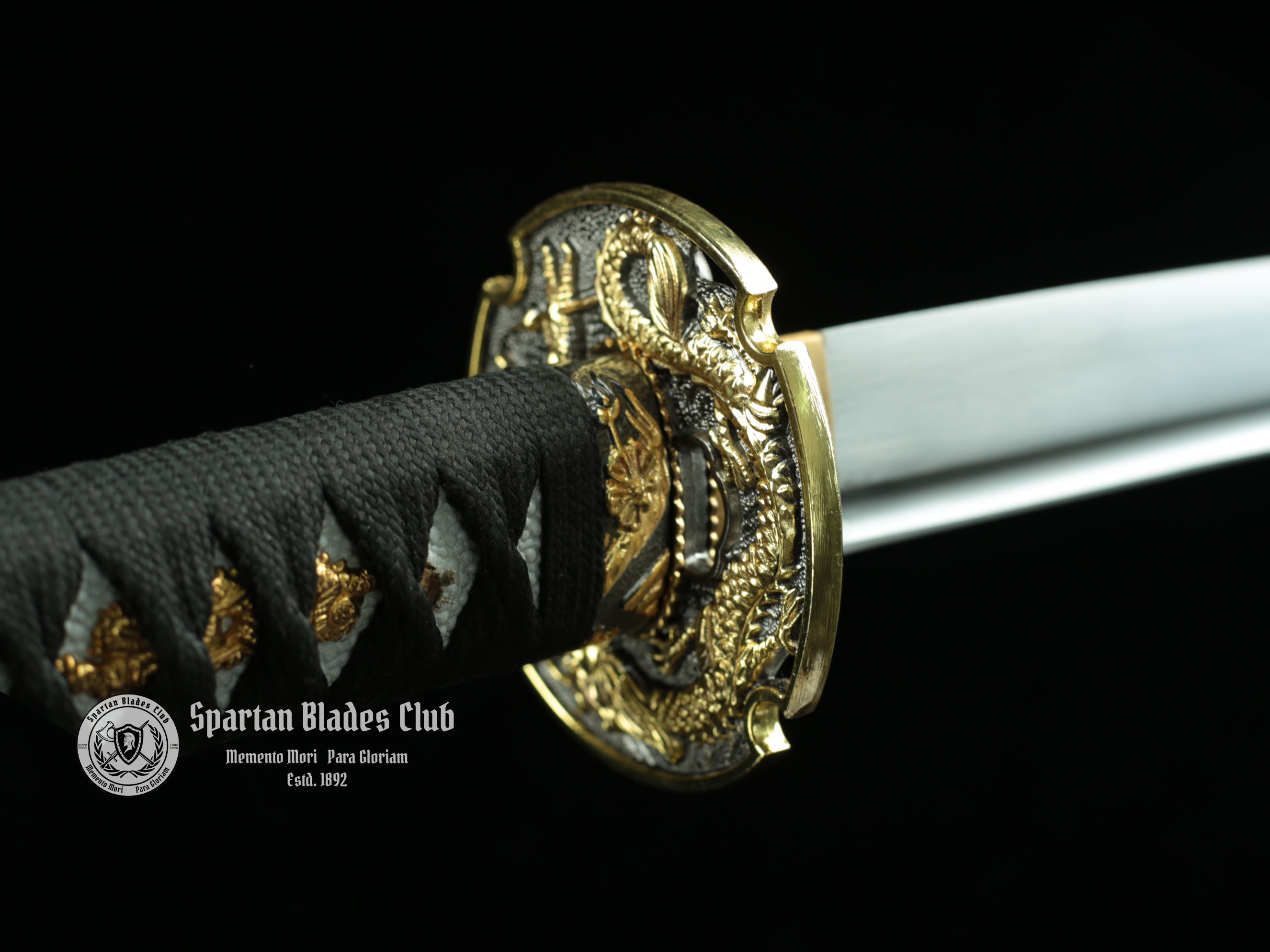 Black Dragon(墨龙）Katana - T10 steel with Bo-hi - Battle ready - Full Tang - SBC - Spartan Blades Club - 陳氏劍莊1892