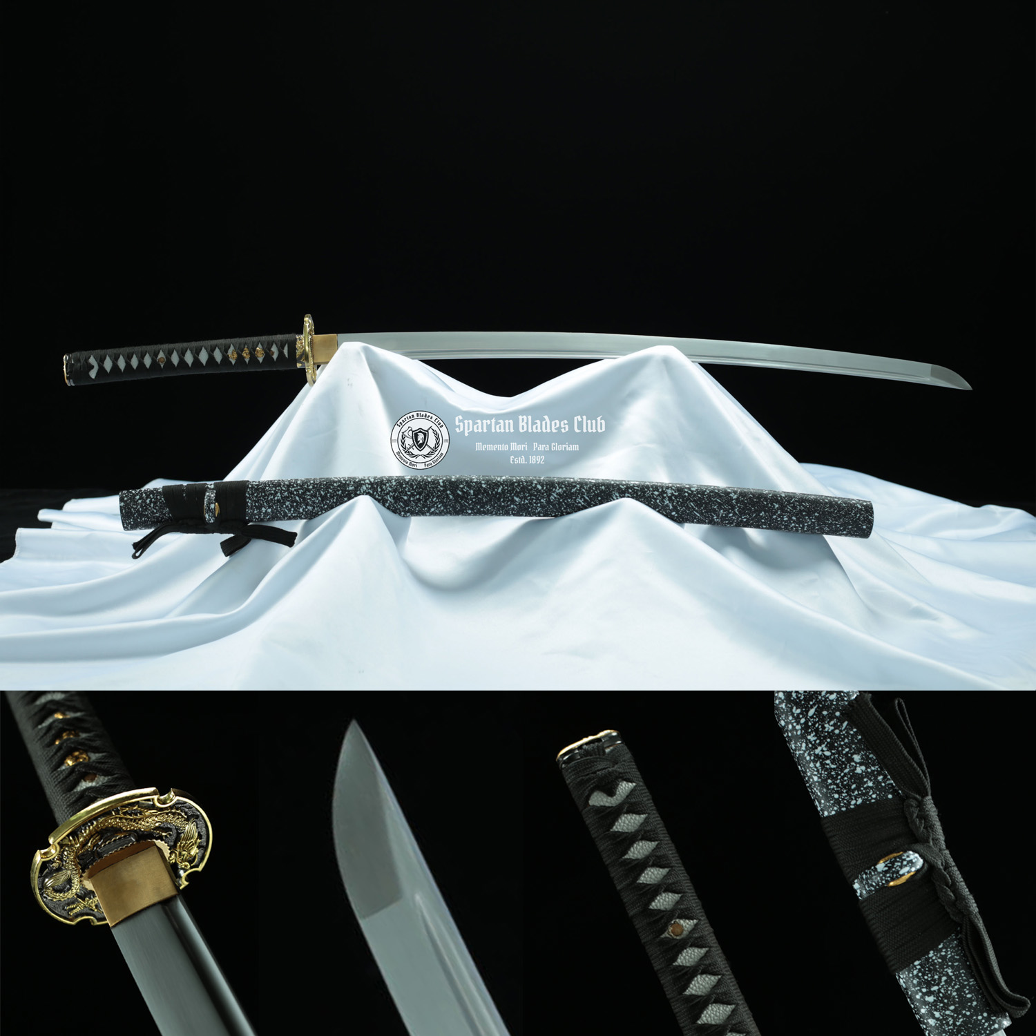 Black Dragon(墨龙）Katana - T10 steel with Bo-hi - Battle ready - Full Tang - SBC - Spartan Blades Club - 陳氏劍莊1892