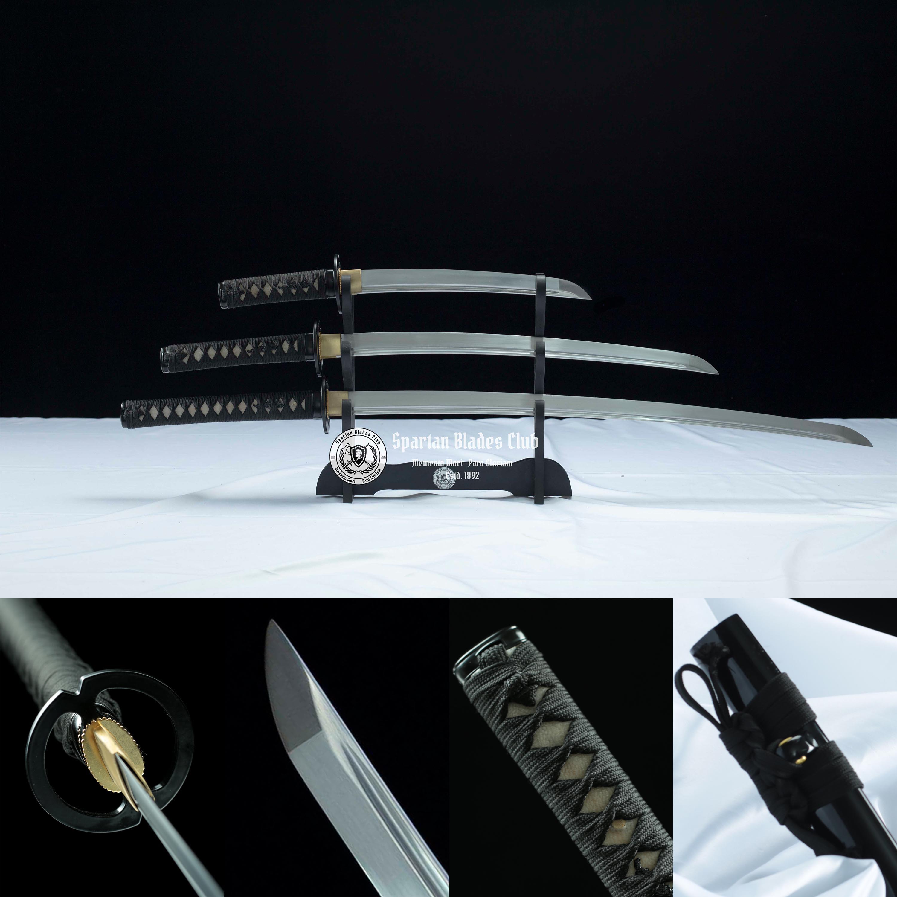 [New]*TK60* Miyamoto Musashi Daisho set - Katana Wakizahi Tanto 3 in 1 - T10 steel - Bo-hi - Full Tang - Battle ready - SBC - Spartan Blades Club - 陳氏劍莊1892
