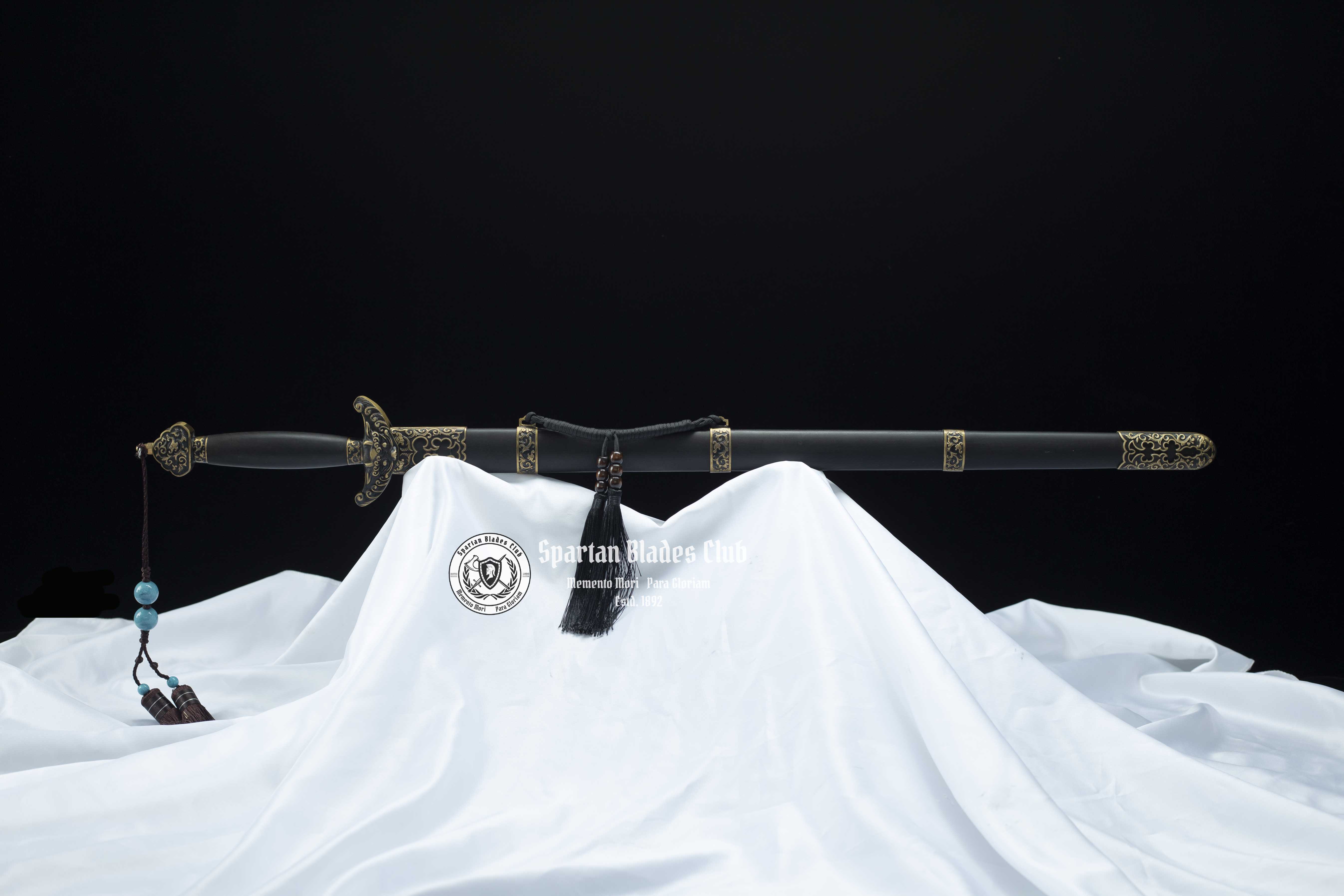 Longyuan Qingjian Sword(龙渊清剑) - Traditional Chinese Qingjian - Full-Tang - Damascus Steel - Copper Fittings - Spartan Blades Club - Spartan Blades Club - 陳氏劍莊1892