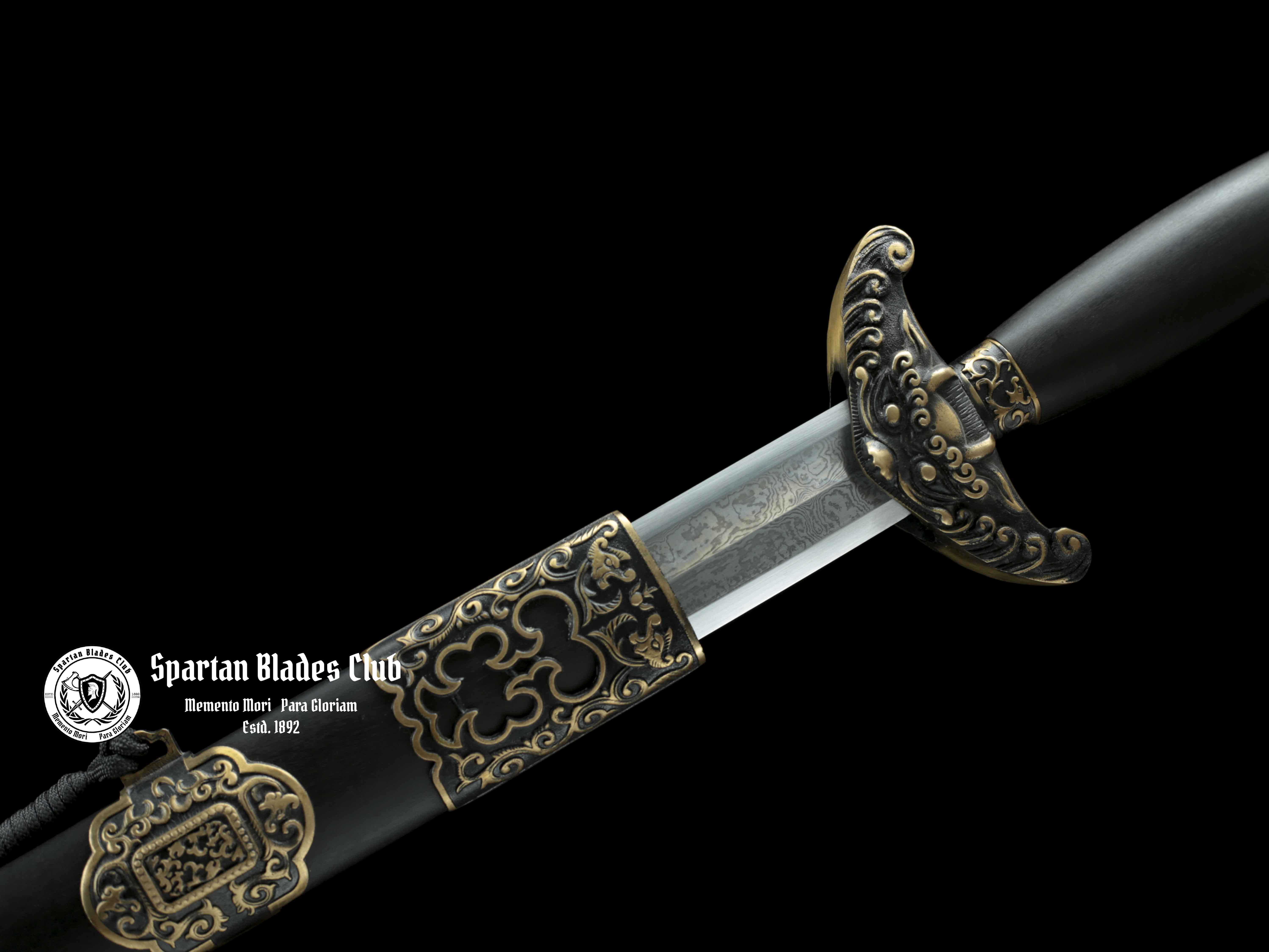 Longyuan Qingjian Sword(龙渊清剑) - Traditional Chinese Qingjian - Full-Tang - Damascus Steel - Copper Fittings - Spartan Blades Club - Spartan Blades Club - 陳氏劍莊1892